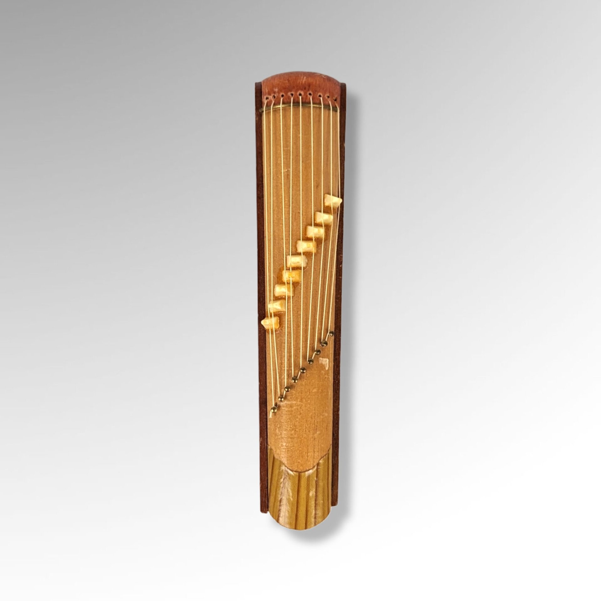 Set of 4 Vintage Mini Wood Instrument Figures