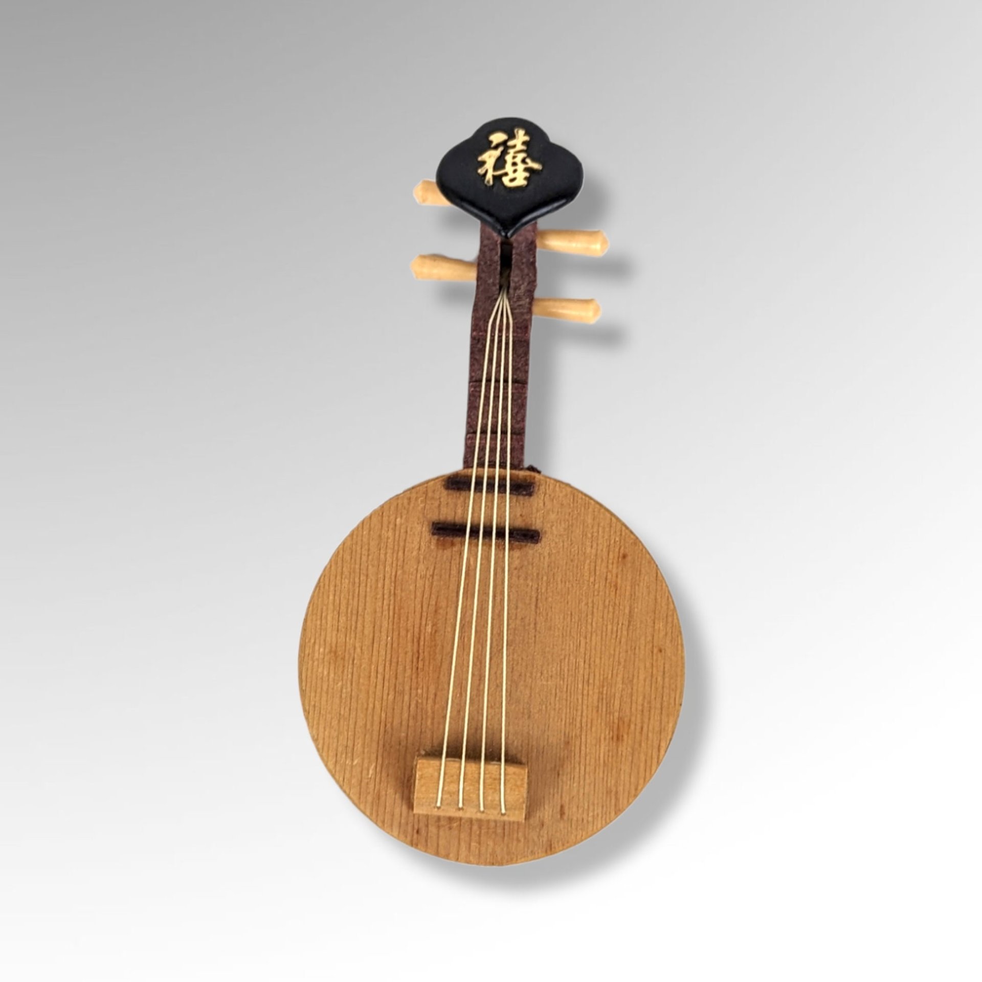 Set of 4 Vintage Mini Wood Instrument Figures