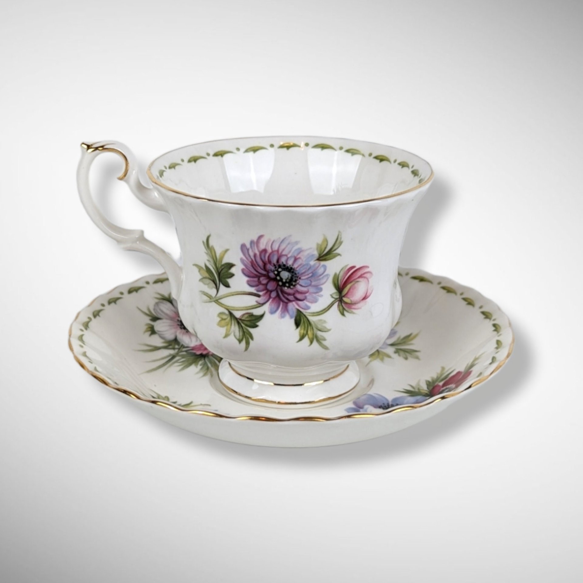 Royal Albert Anemones March Tea Cup and Saucer