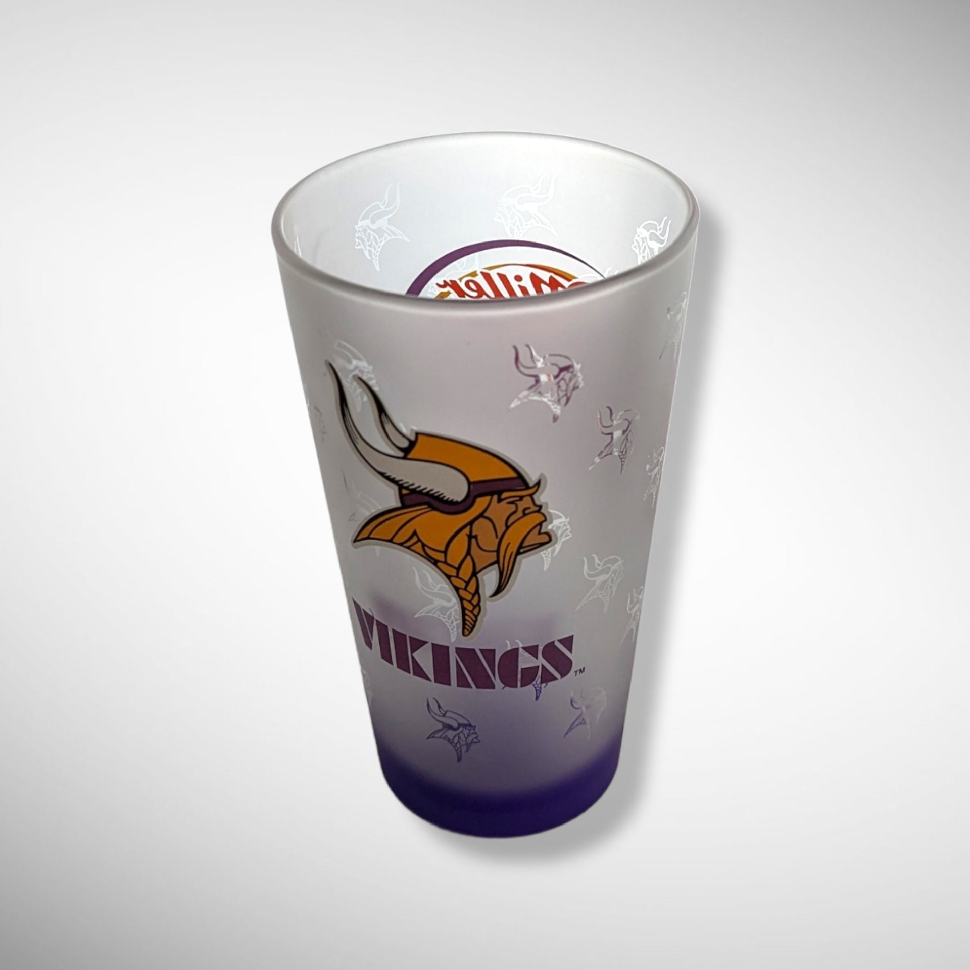 Miller Lite MN Vikings Frosted Glass