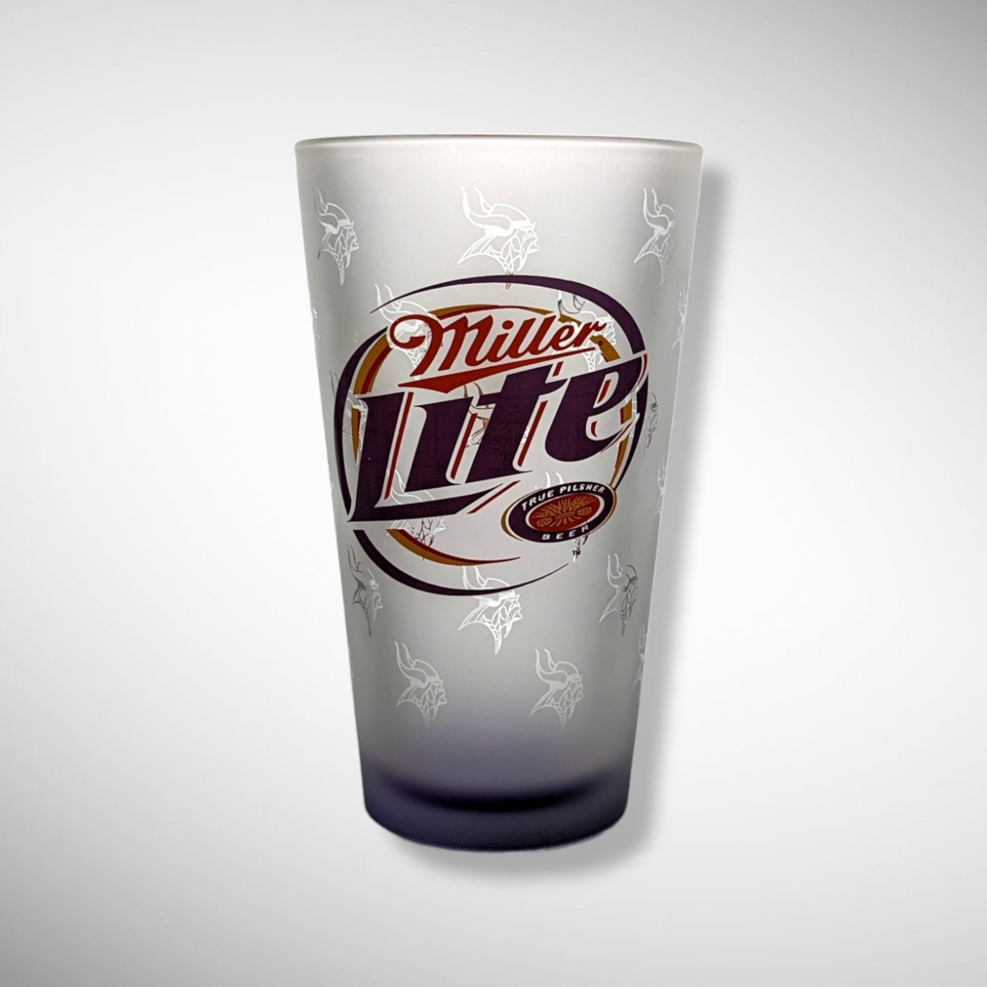 Miller Lite MN Vikings Frosted Glass