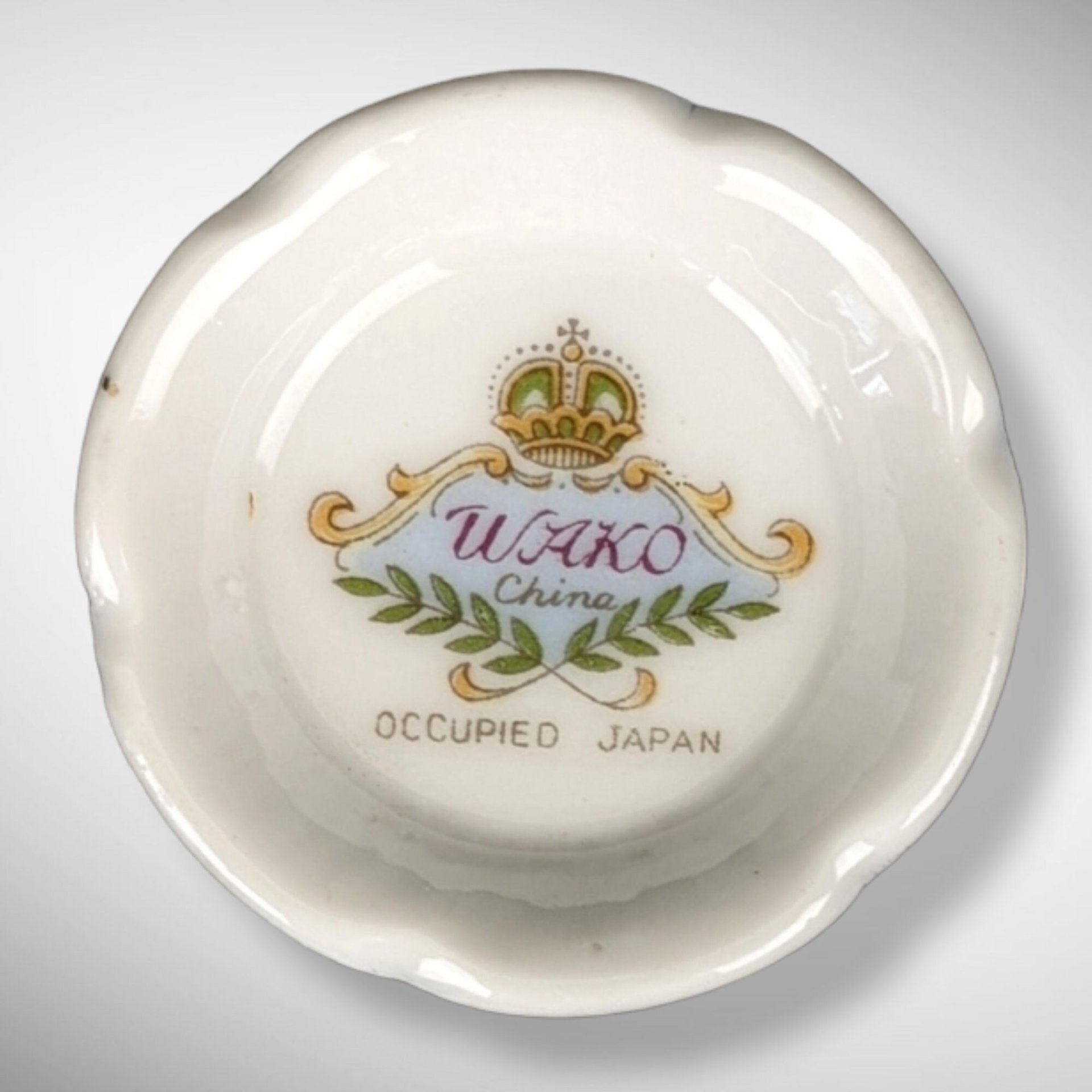 Wako China Tea Cup and Saucer Set, Black with Pink Flowers, Occupied Japan