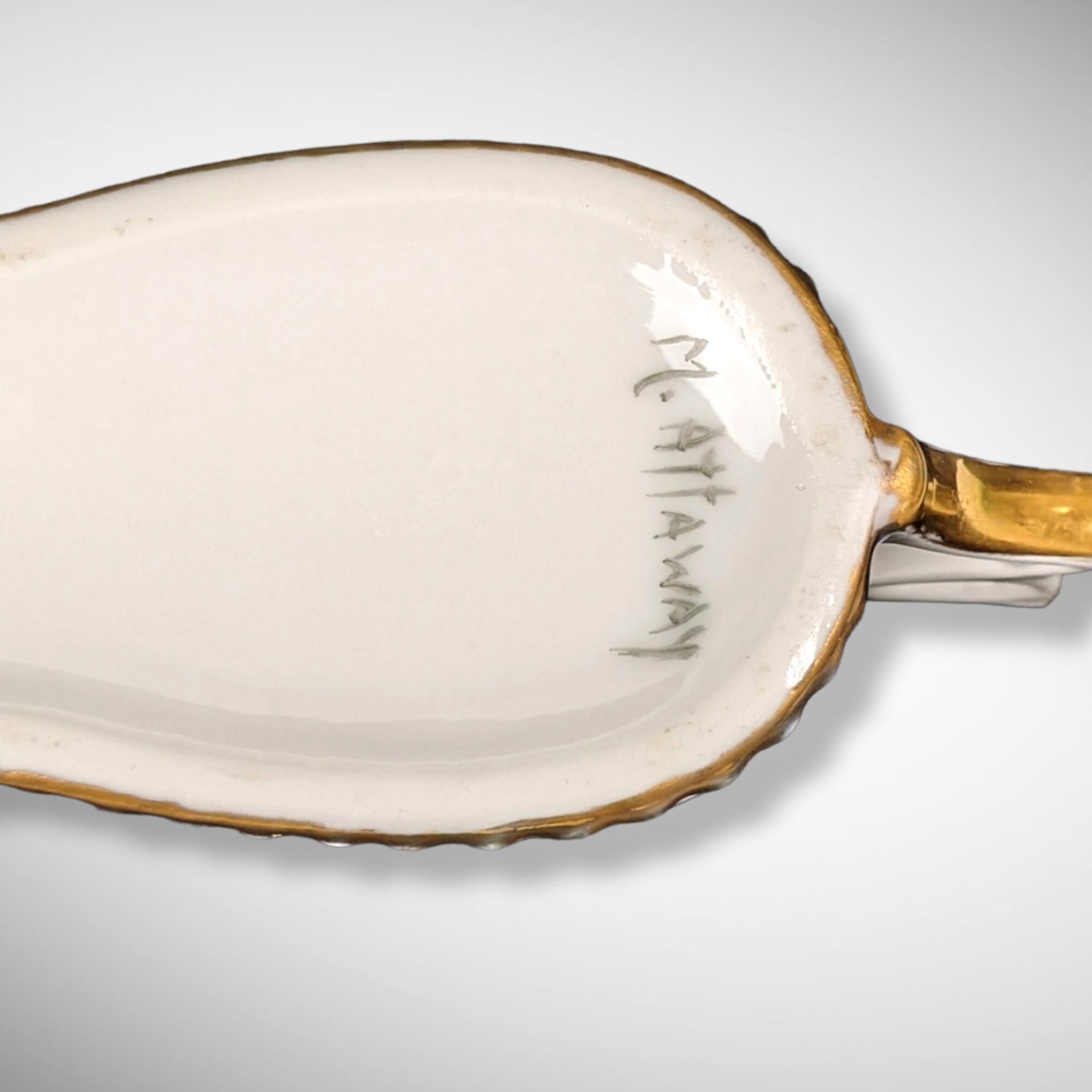 Vintage Double Spoon Holder, Signed M. Attaway