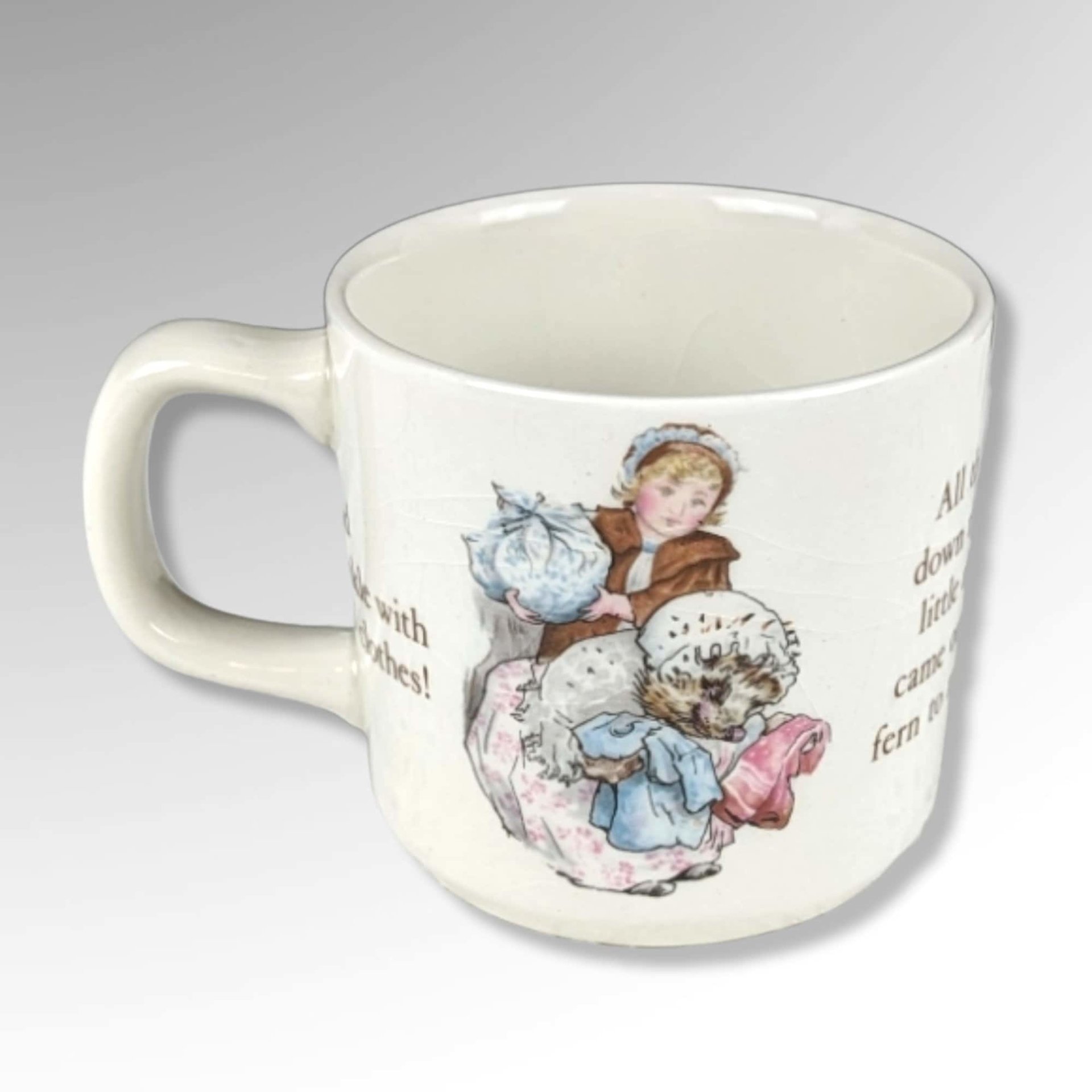 Wedgwood Beatrix Potter Nursery Set 1970s, Mug (Crazed), Plate, Bowl