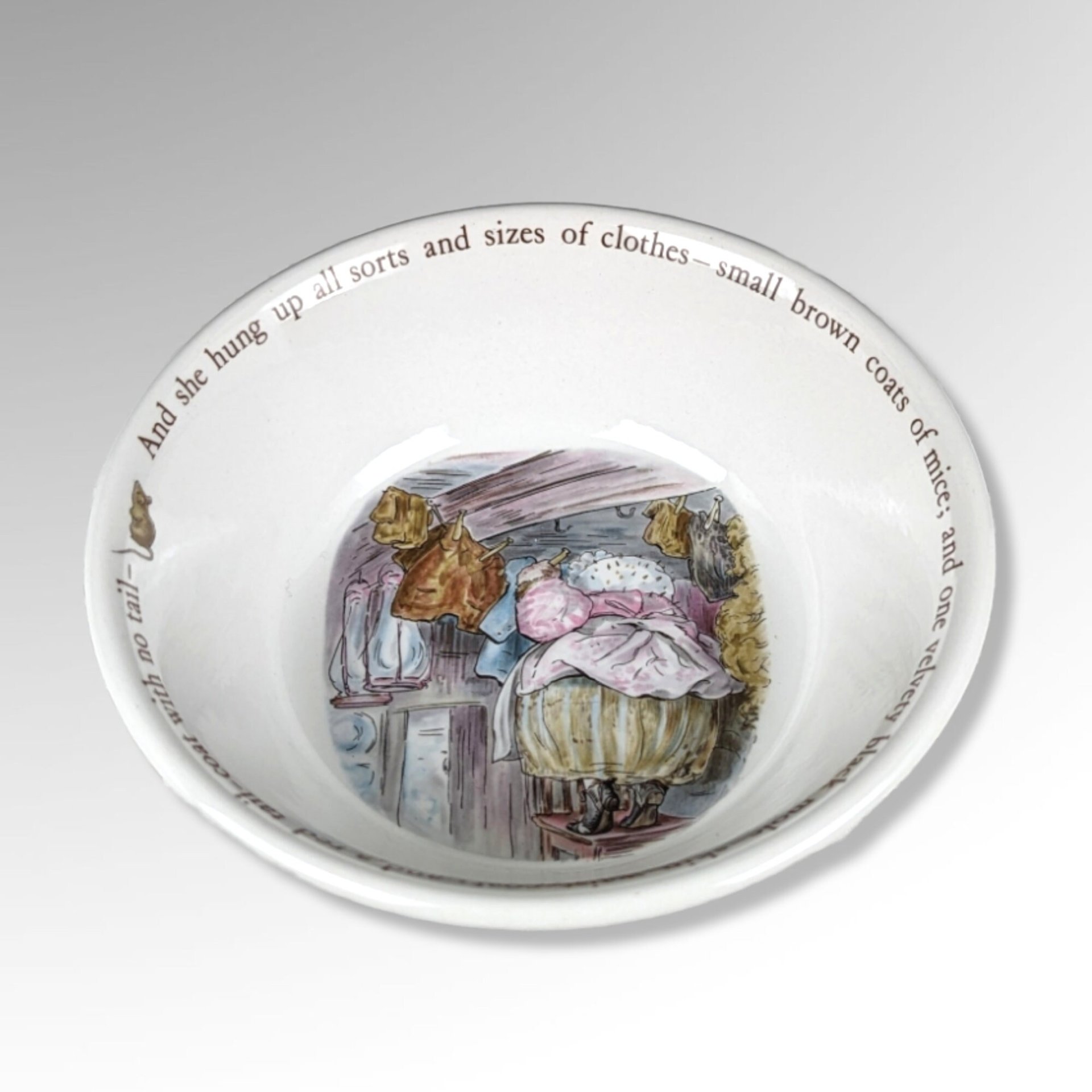 Wedgwood Beatrix Potter Nursery Set 1970s, Mug (Crazed), Plate, Bowl