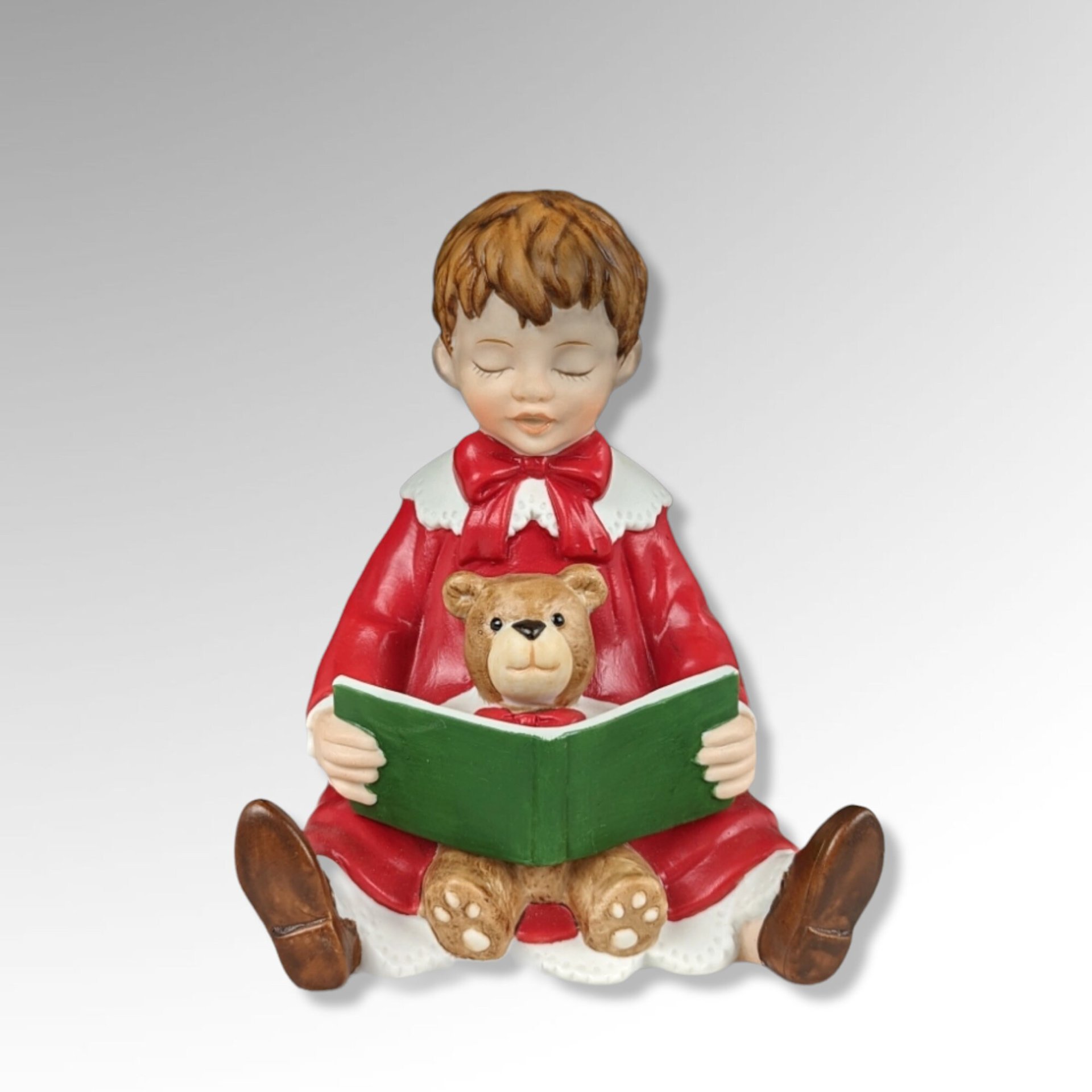 Goebel Boy Reading Christmas Music Box