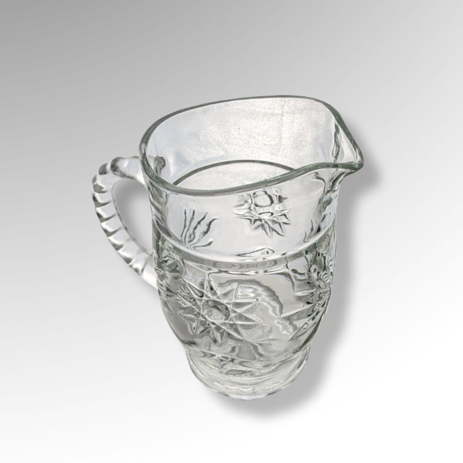 Anchor Hocking Prescut Glass Pint Pitcher
