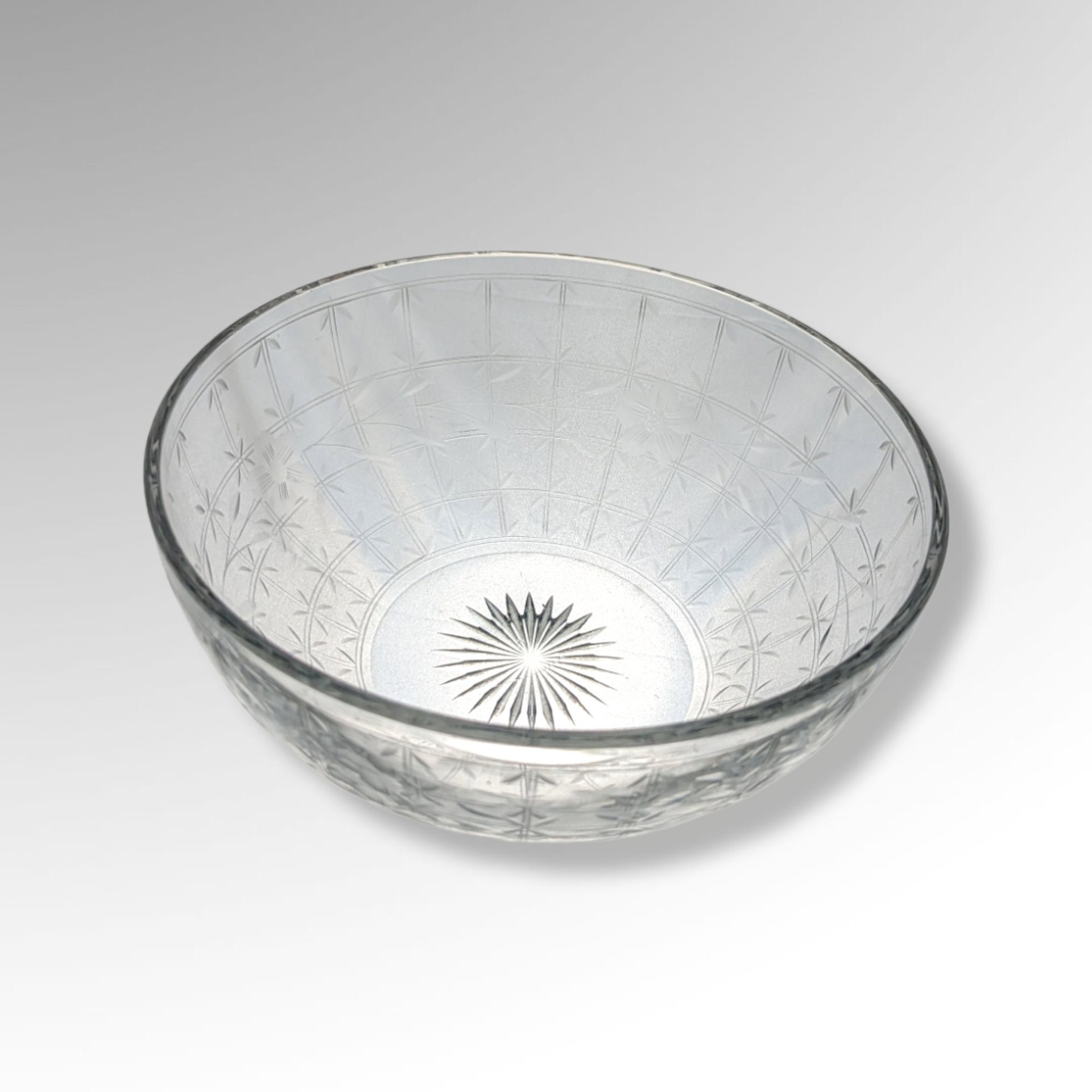 Vintage 9" Glass Serving Bowl