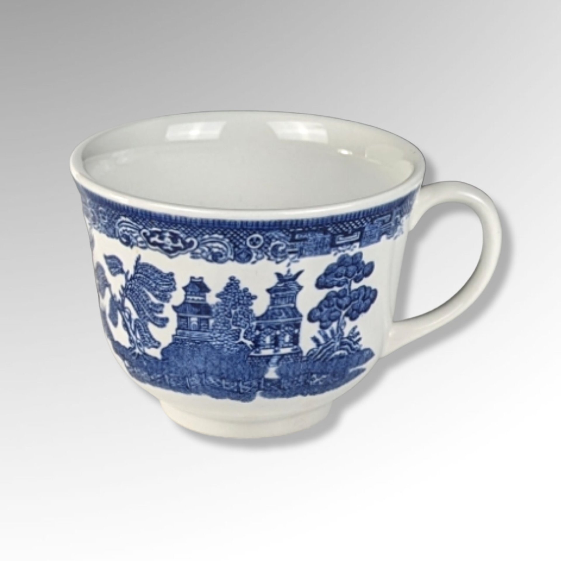 2 Vintage Johnson Bros Blue Willow Cups