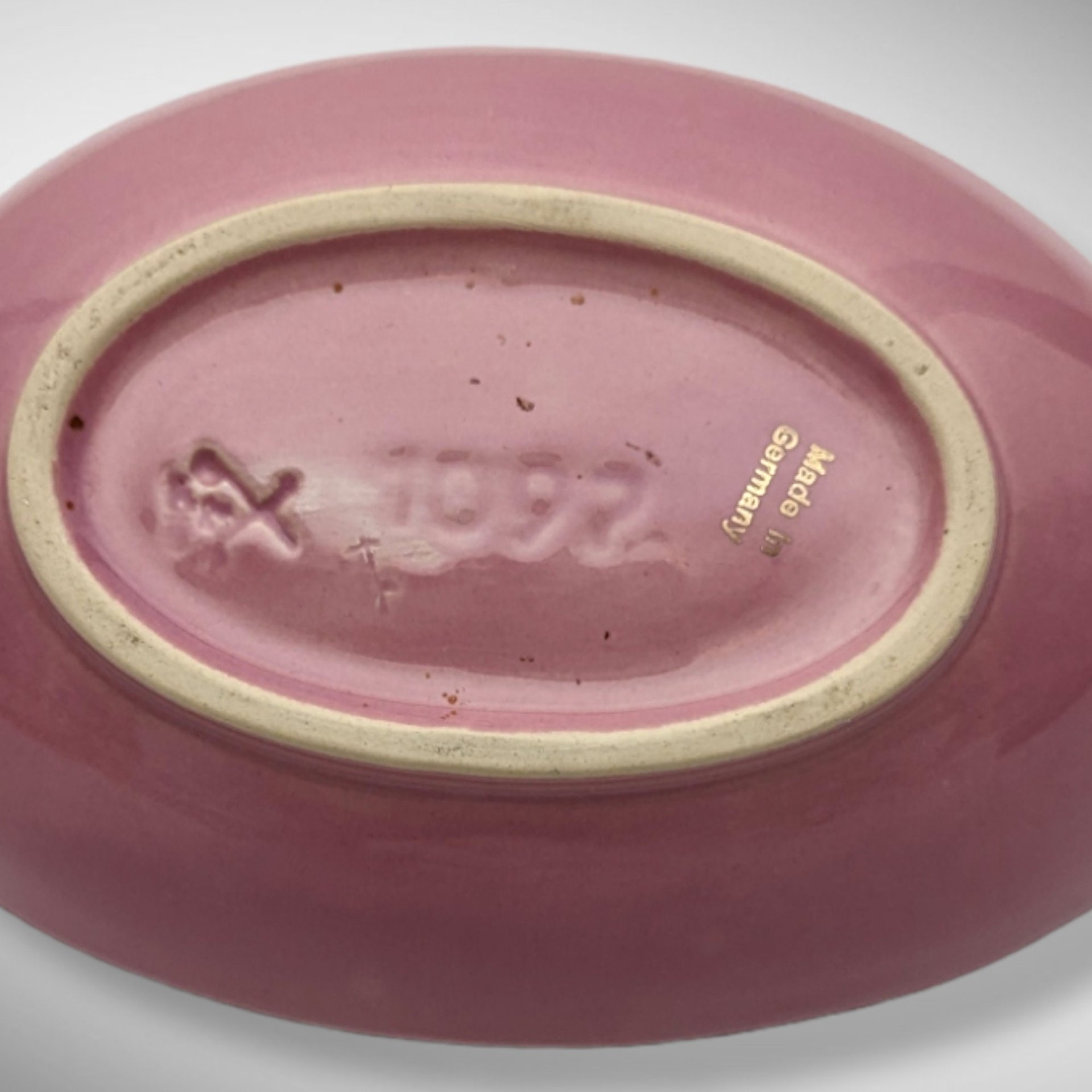 Mid Century Modern Pink and Gold Bowl Made in Germany