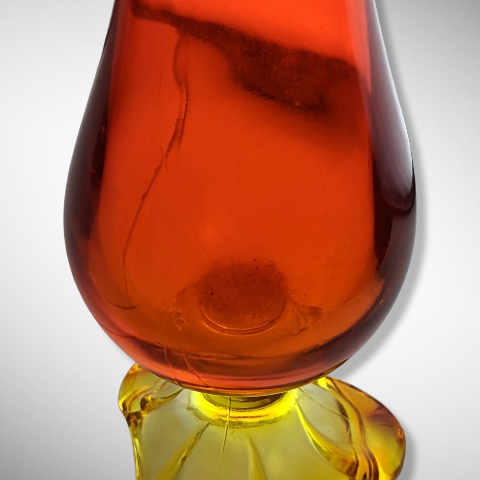 Mid Century 18" Orange Swung Glass Vase