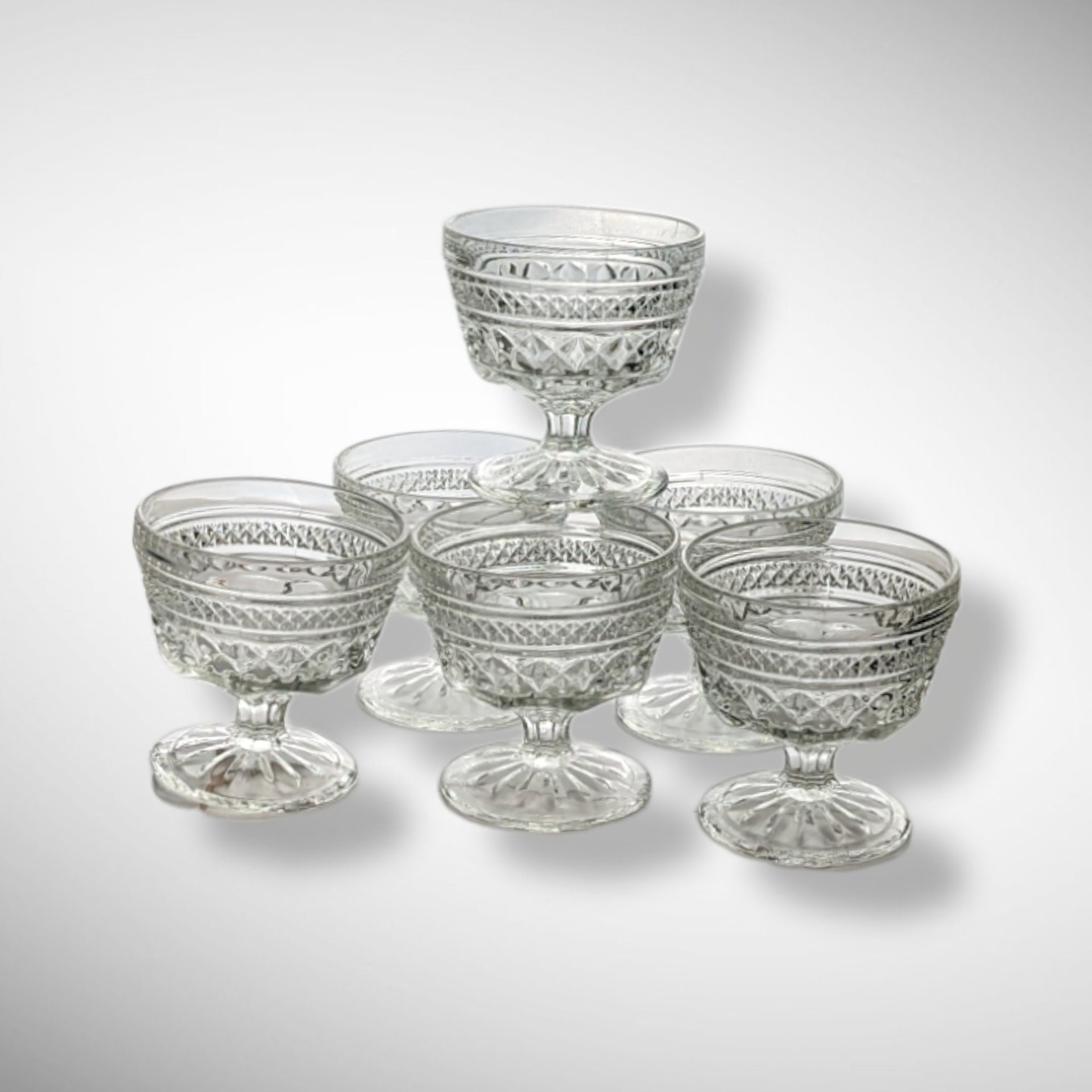 Set of 6 Anchor Hocking Wexford Champagne/Tall Sherbet Glasses