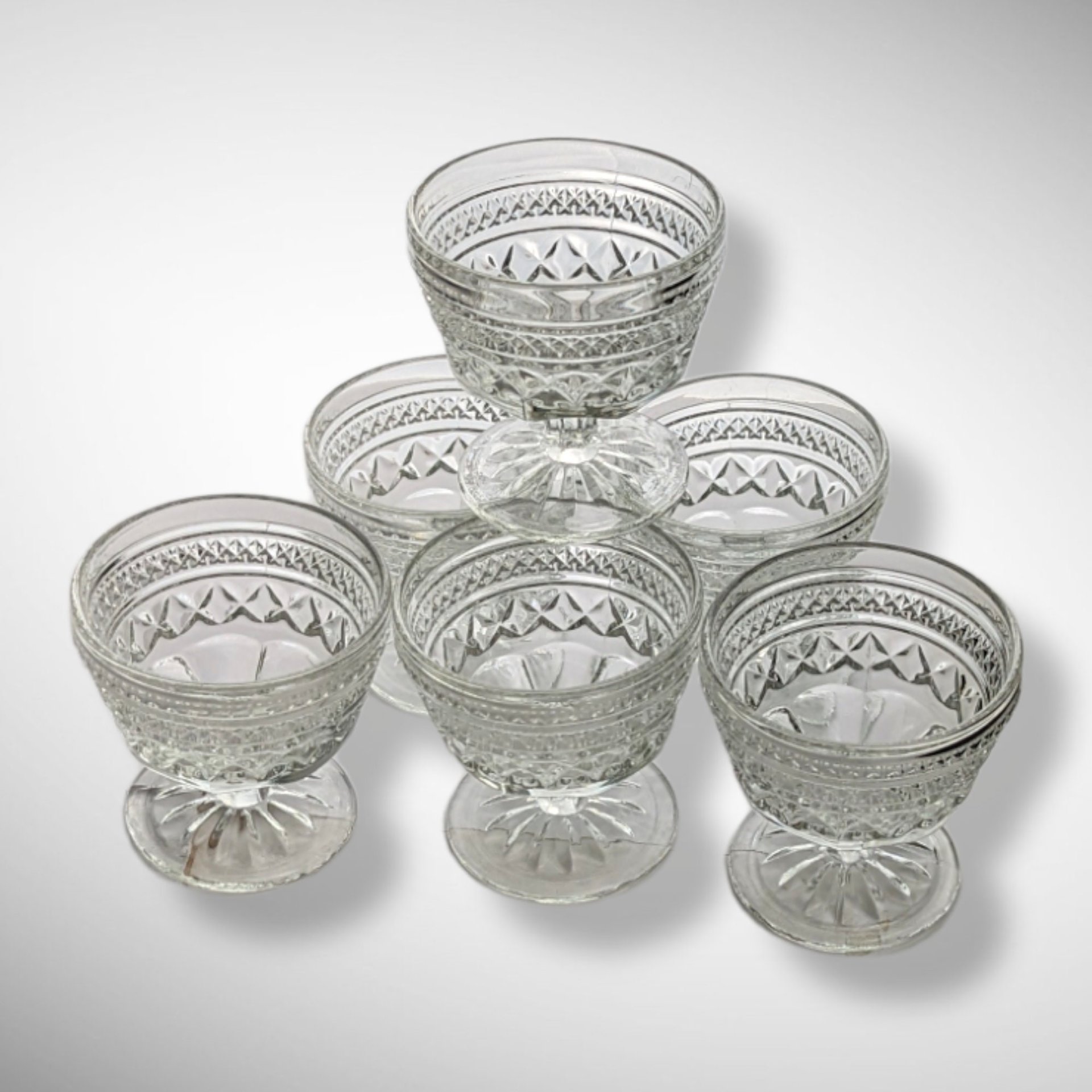 Set of 6 Anchor Hocking Wexford Champagne/Tall Sherbet Glasses