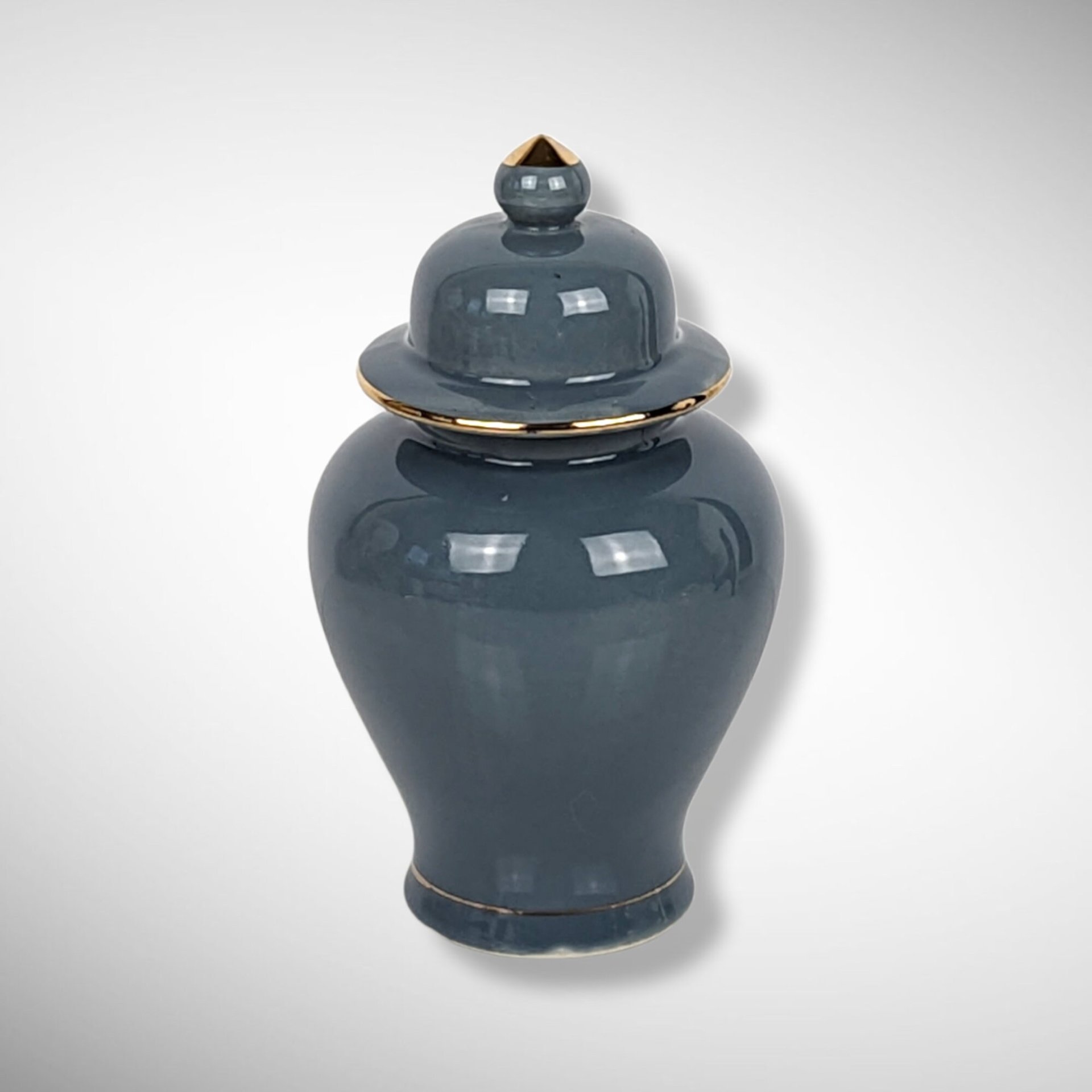 Hand-Painted Floral Ceramic Jar