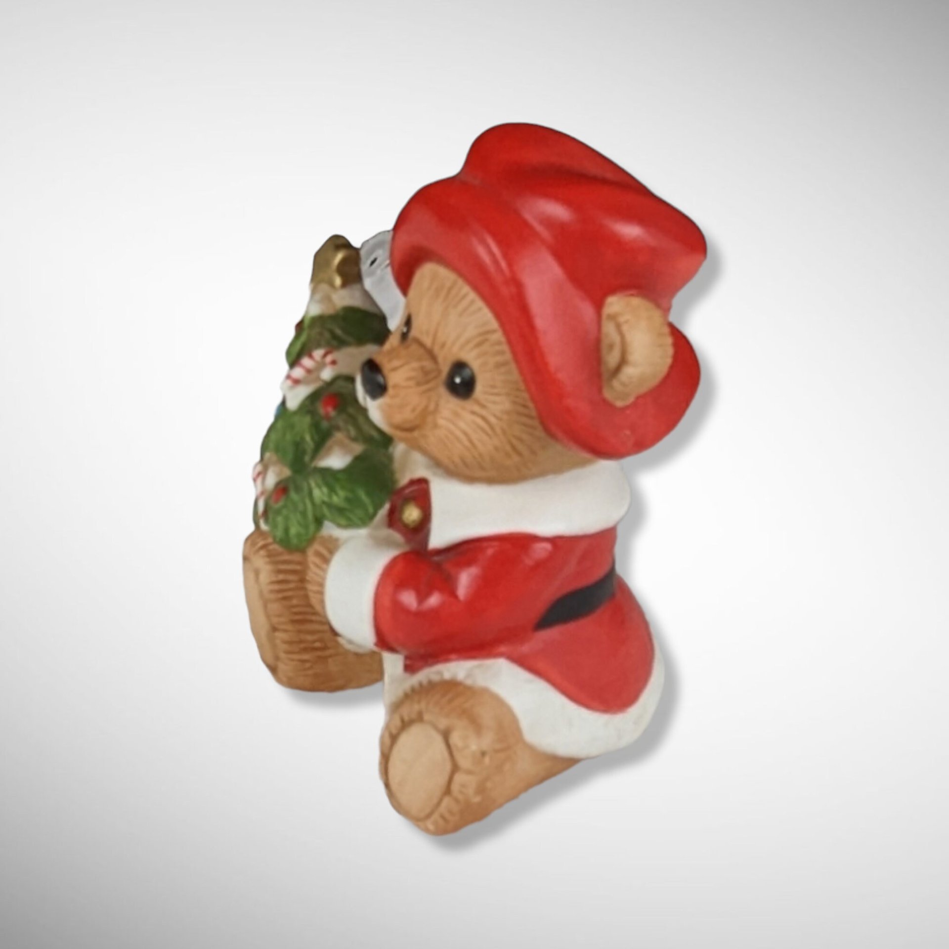 Pair of Vintage Homco Christmas Bear Figurines 5175