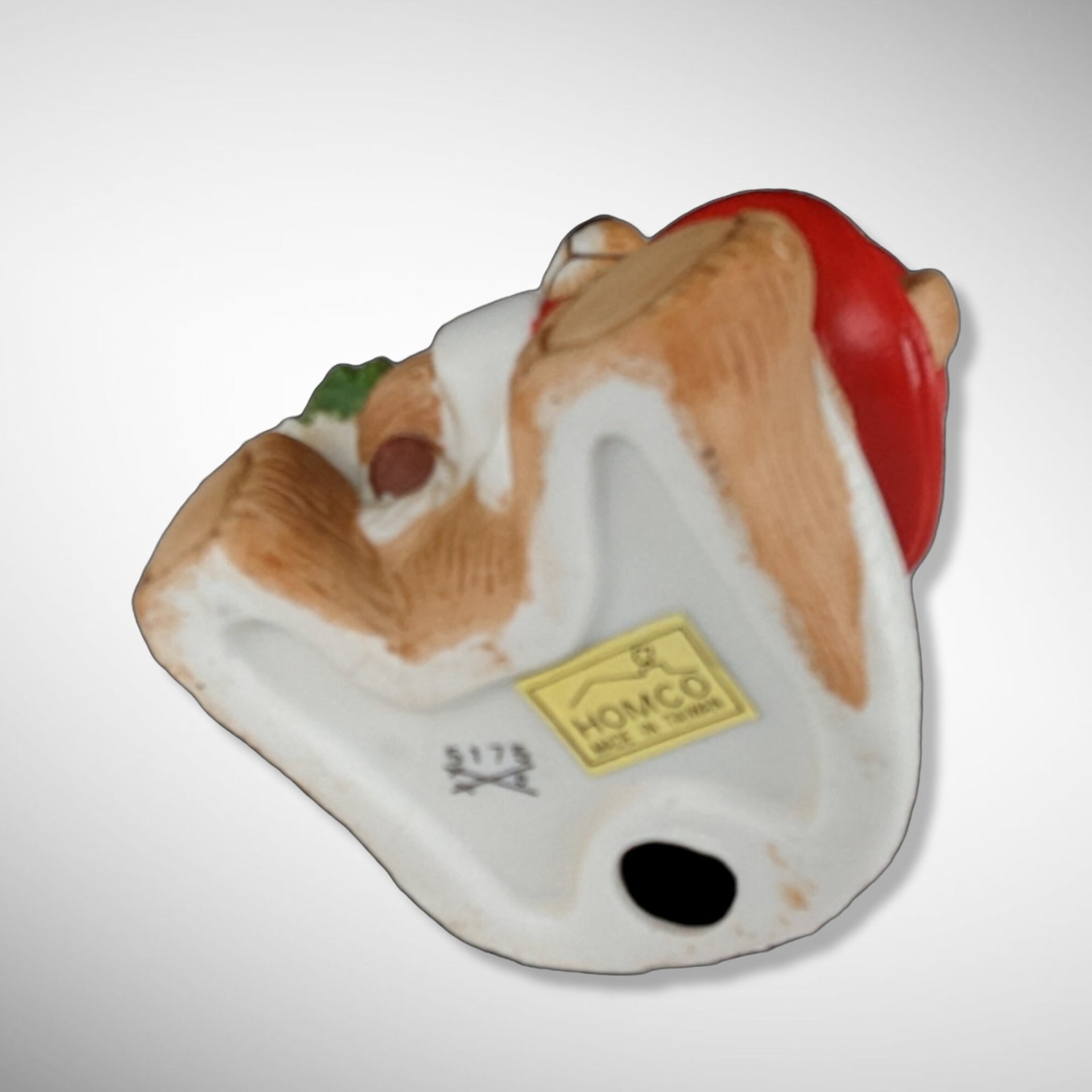 Pair of Vintage Homco Christmas Bear Figurines 5175