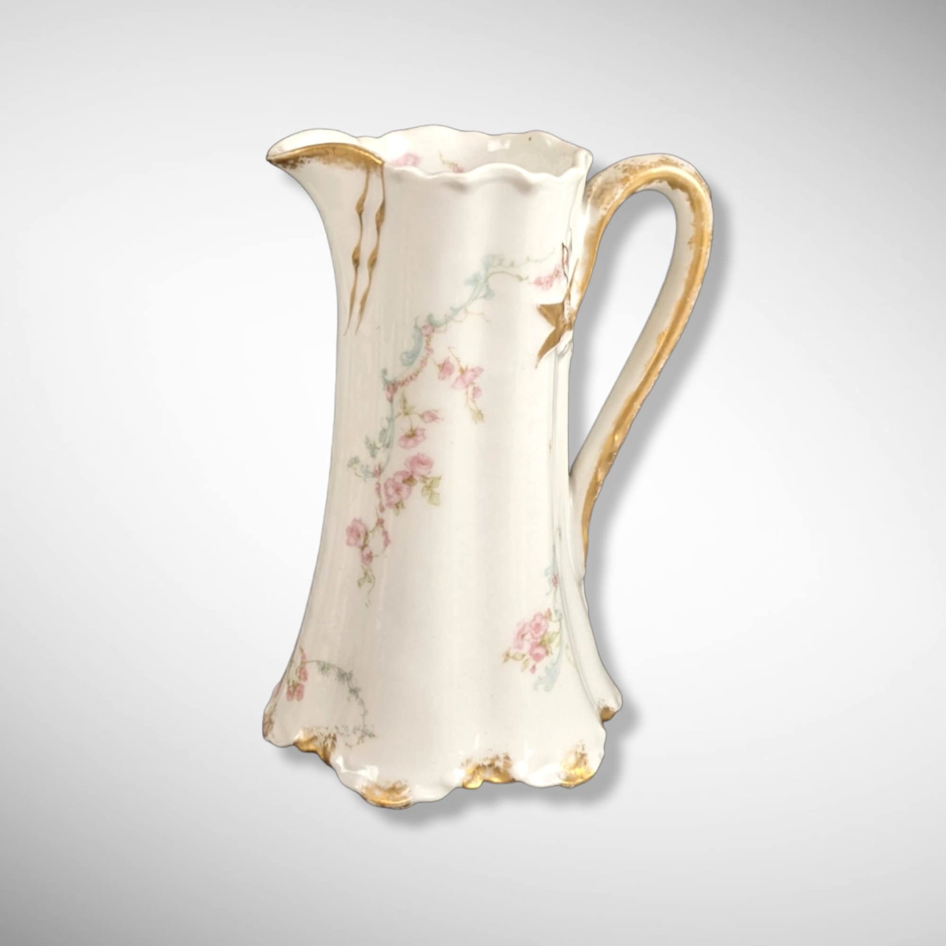 Reserved*** Antique Haviland Schleiger Floral Ceramic Chocolate Pot – Lid Not Included