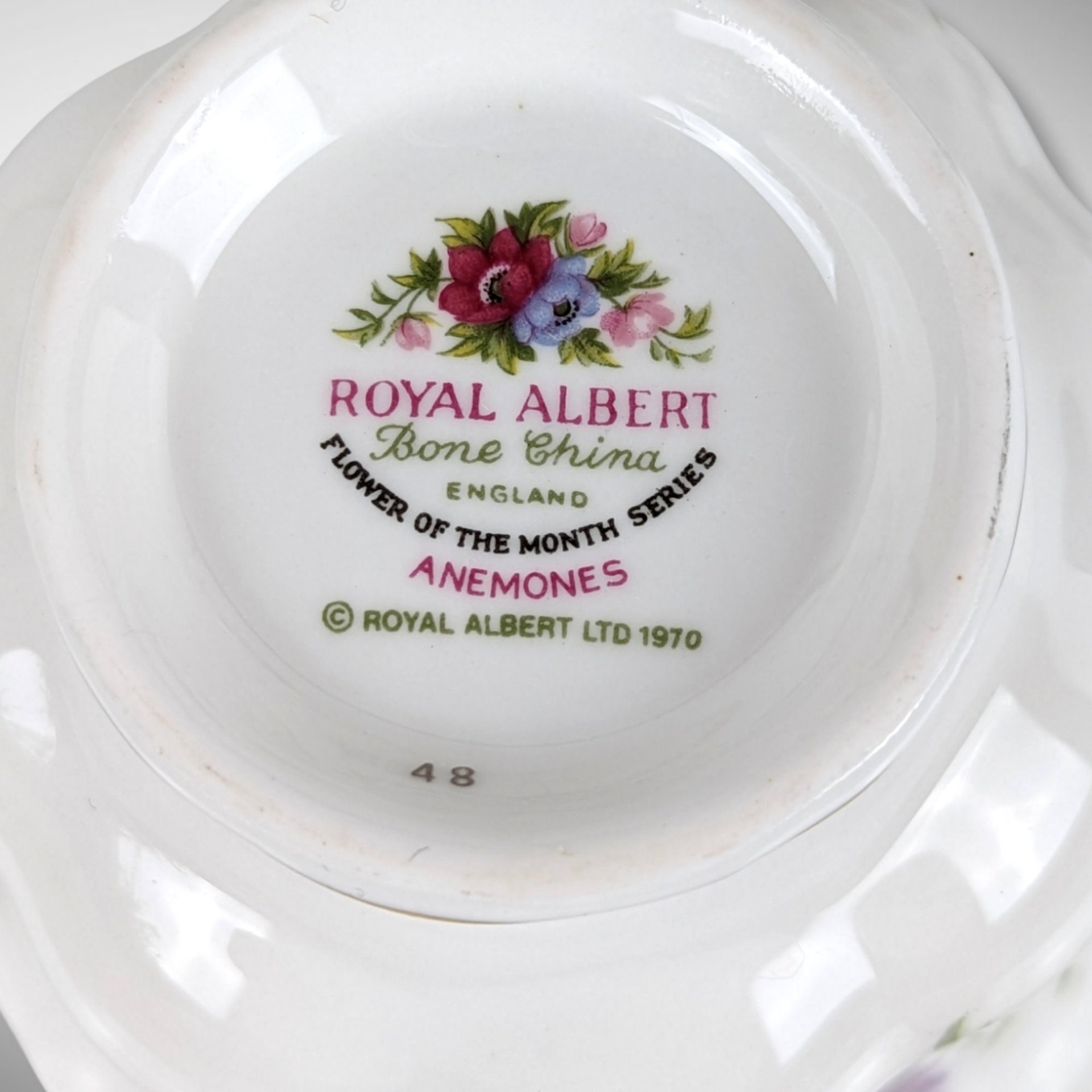 Royal Albert Anemones March Tea Cup and Saucer