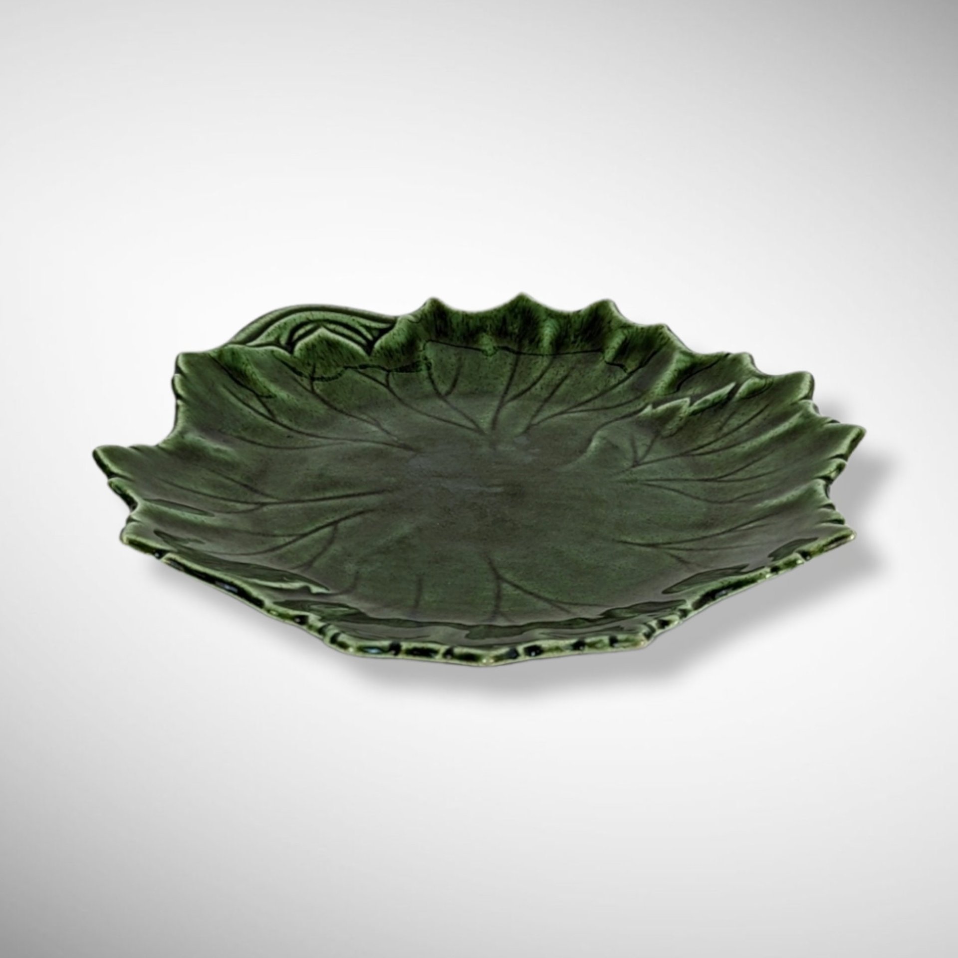 Vintage Green Leaf Plate
