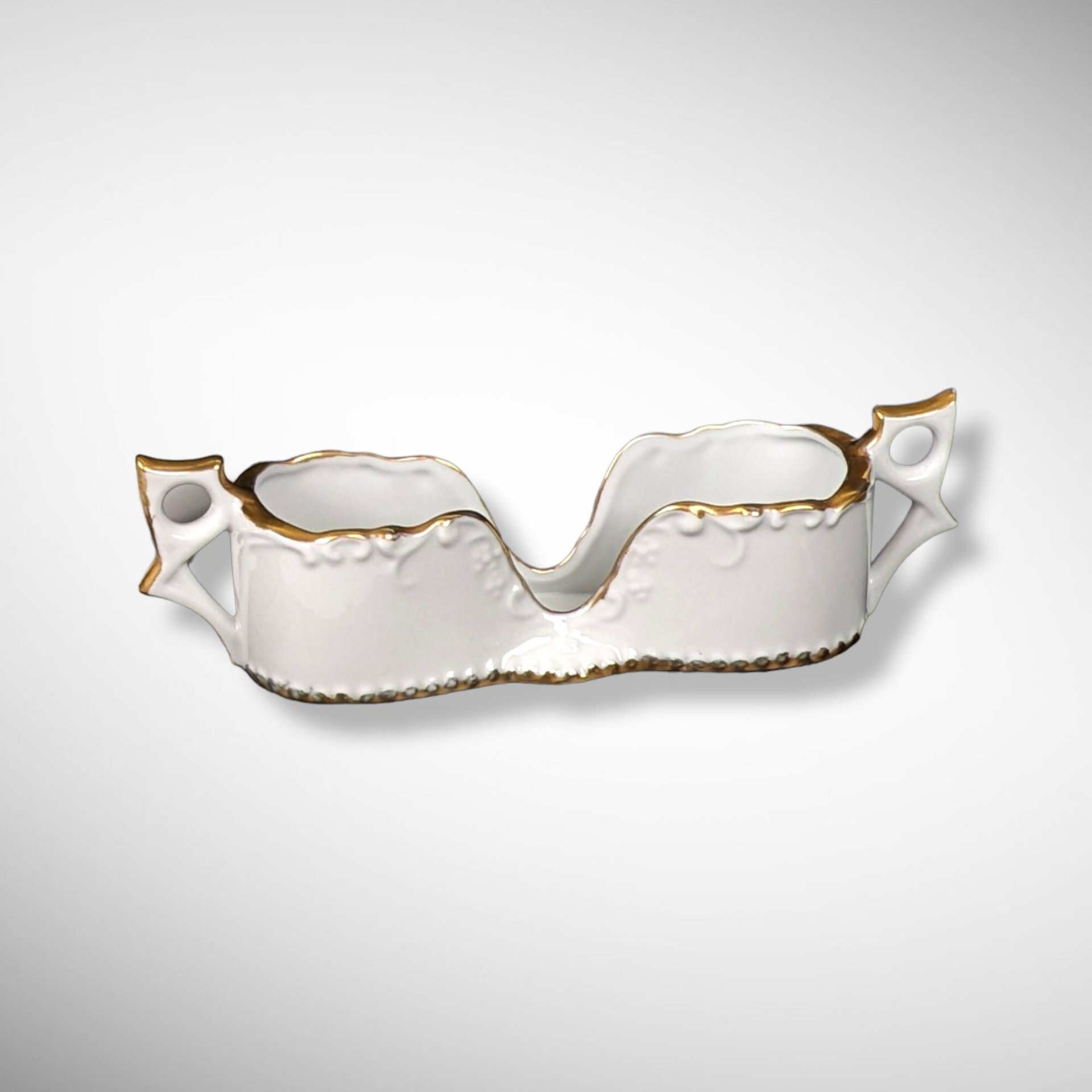 Vintage Double Spoon Holder, Signed M. Attaway