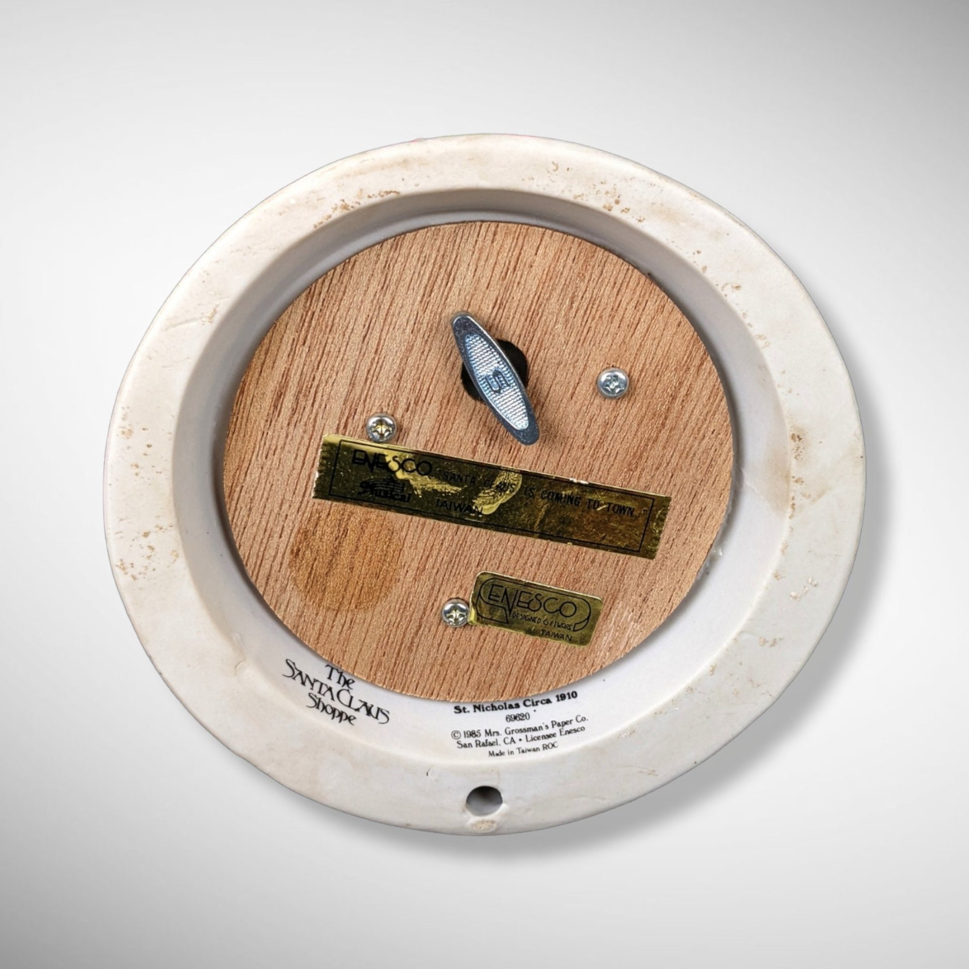 1985 Enesco Ceramic Saint Nicholas Music Box