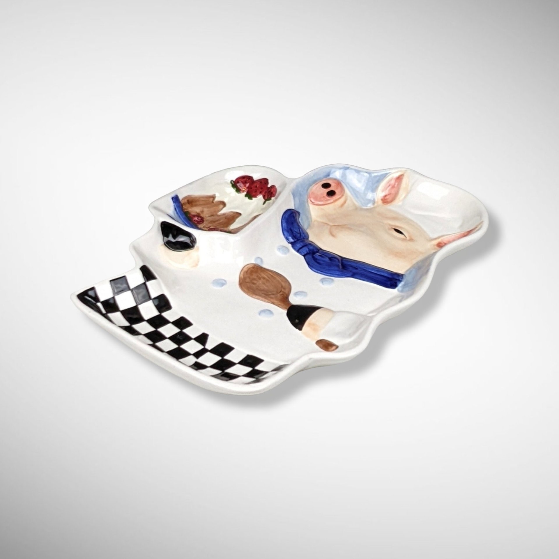 Boston Warehouse Chip and Dip French Pig Chef Serving Tray