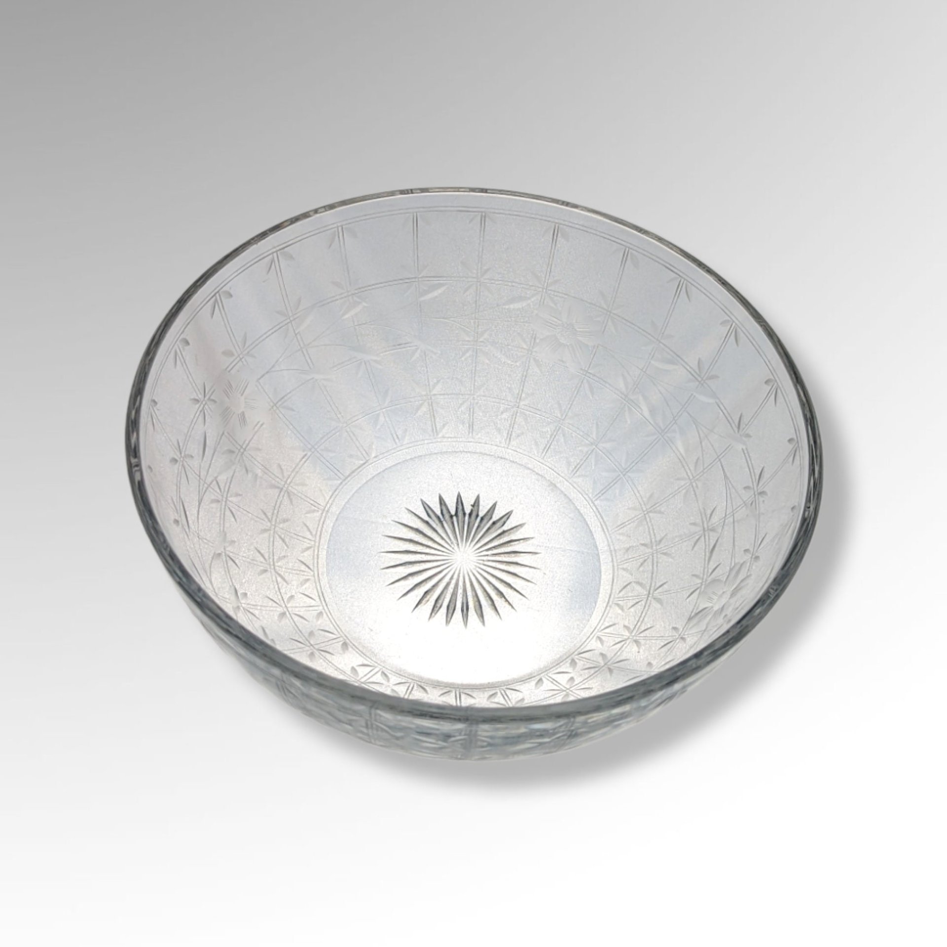 Vintage 9" Glass Serving Bowl