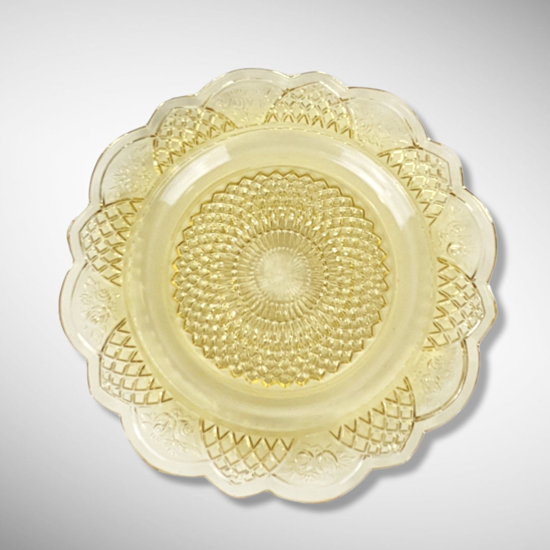1934 Federal Glass Amber Mayfair Dinner Plate, Depression Glass