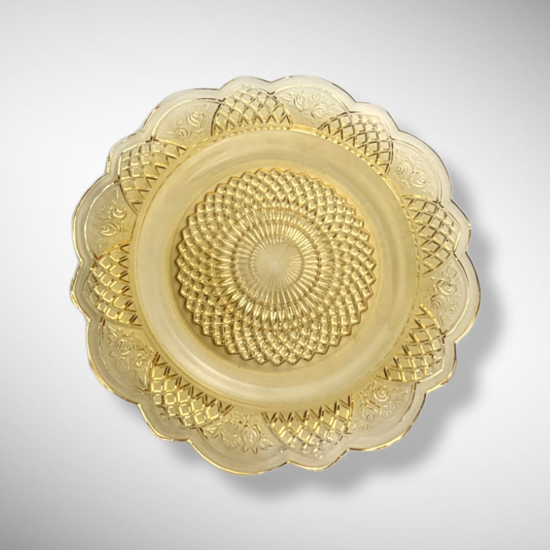 1934 Federal Glass Amber Mayfair Dinner Plate, Depression Glass