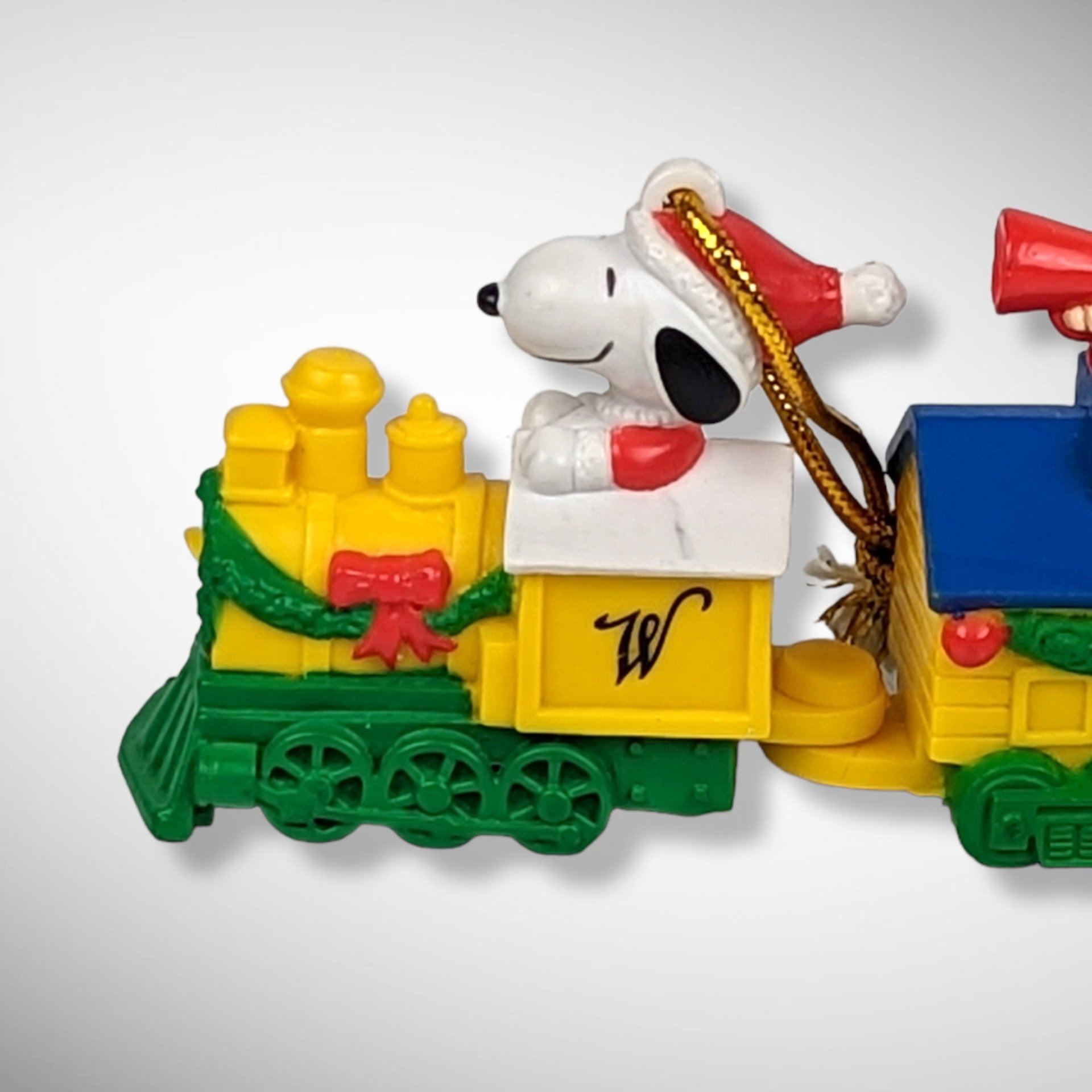 Vintage 4 Piece Peanuts Train Ornament Set