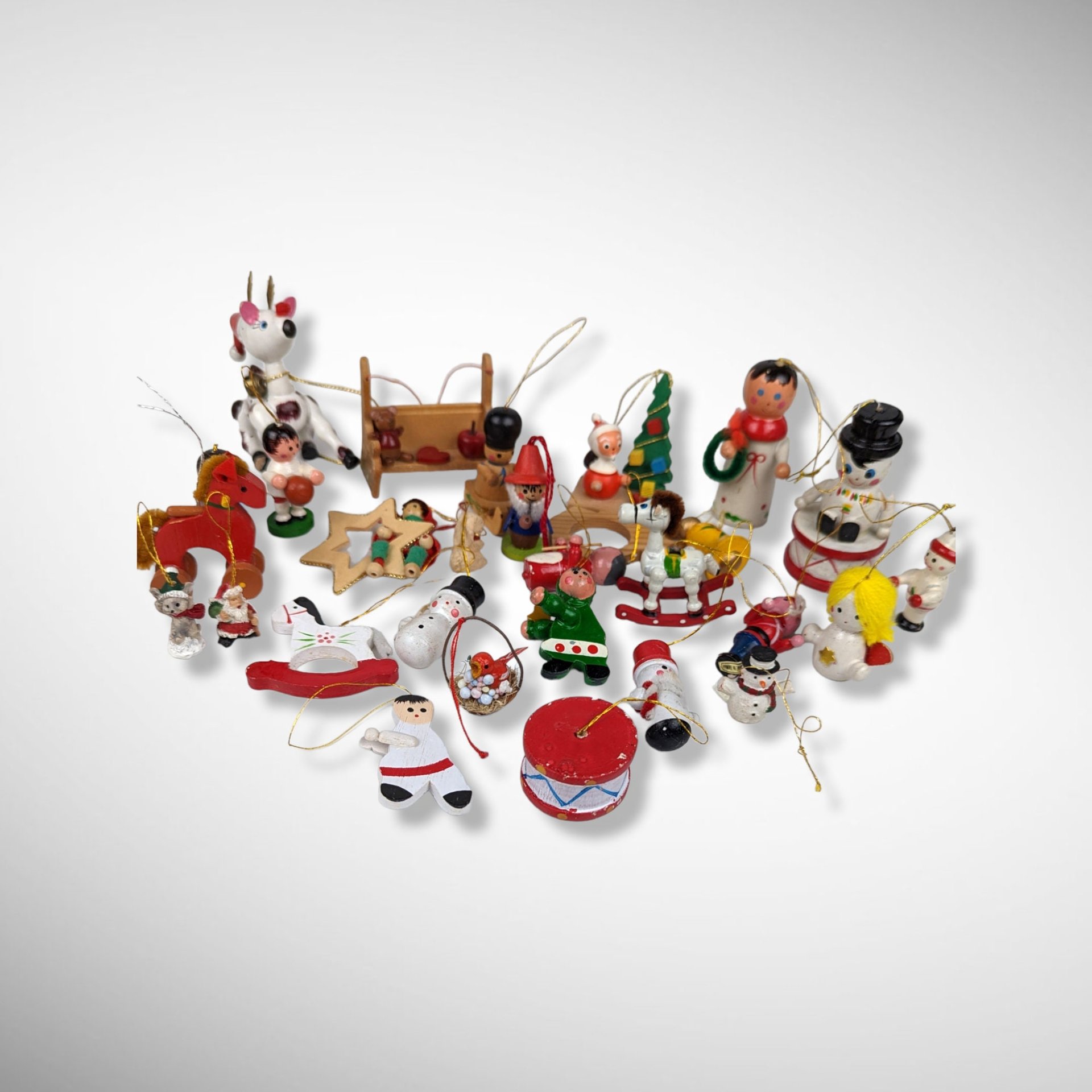 Collection of Vintage Wooden Ornaments