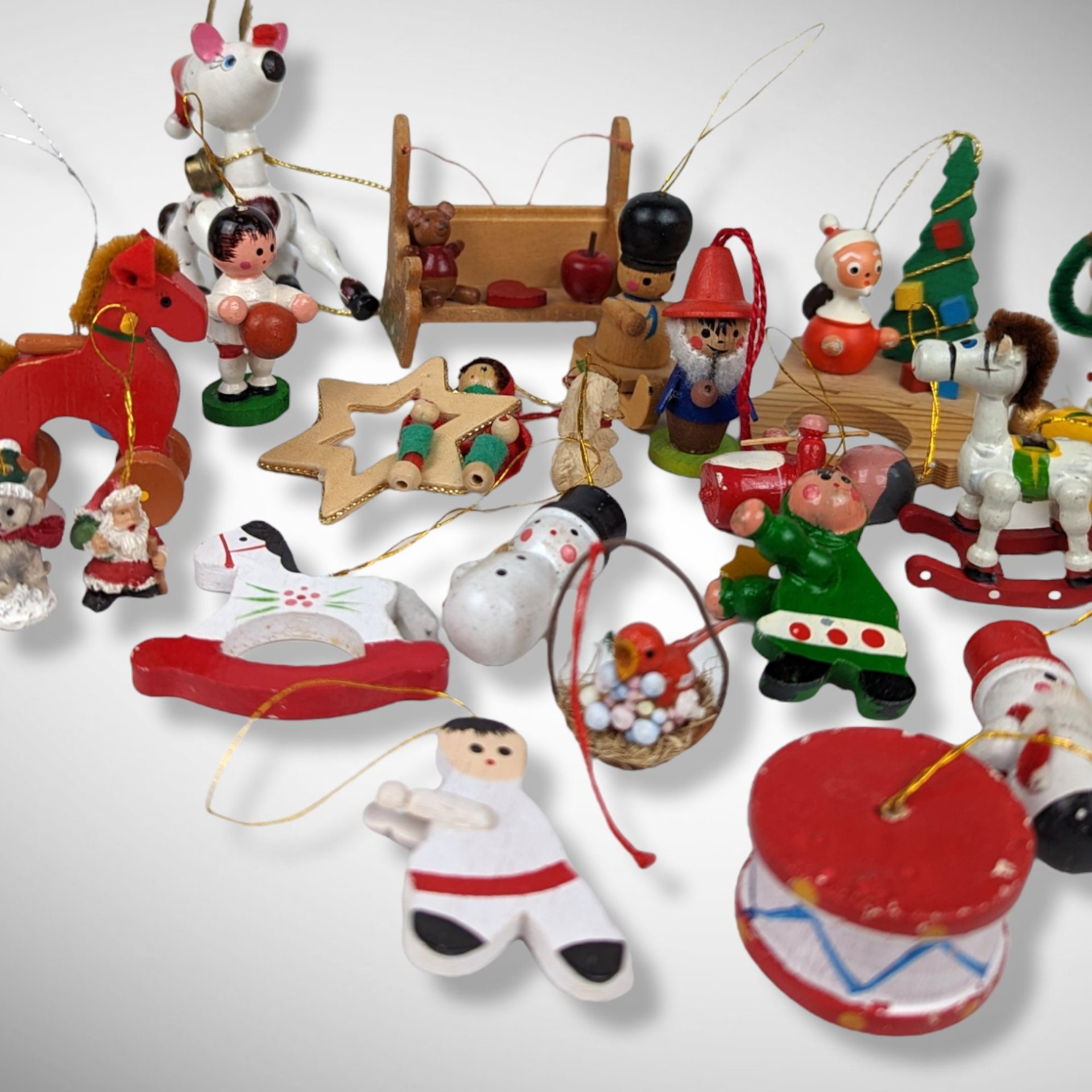Collection of Vintage Wooden Ornaments