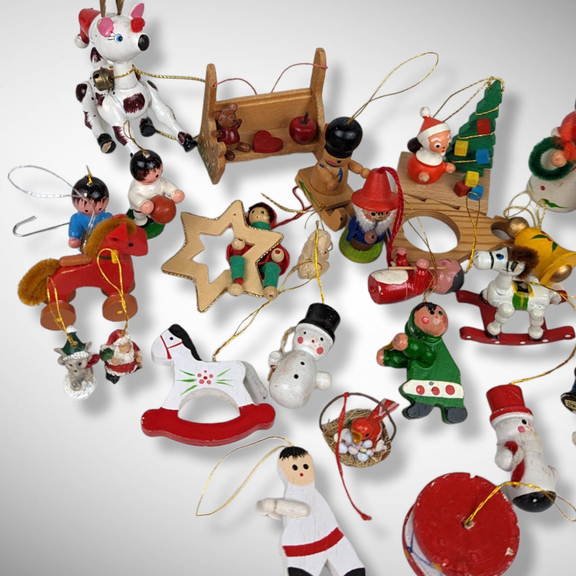 Collection of Vintage Wooden Ornaments