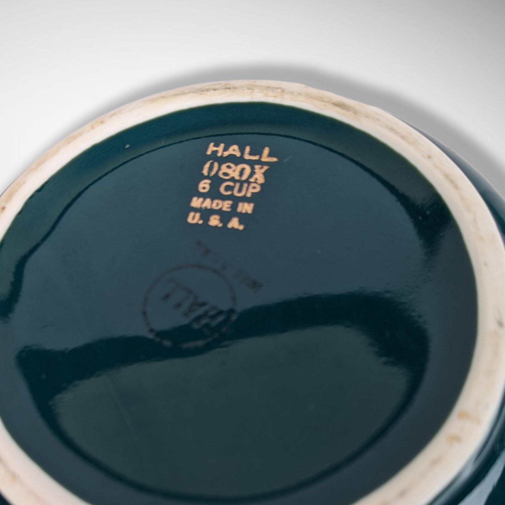 Vintage Hall Philadelphia Dark Green and Gold Teapot 080X