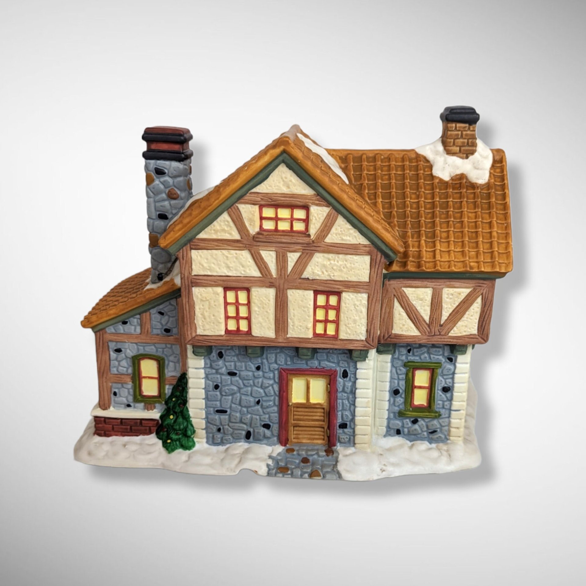 1999 Santa's Workbench Towne Series Back Pocket Pub Lighted House