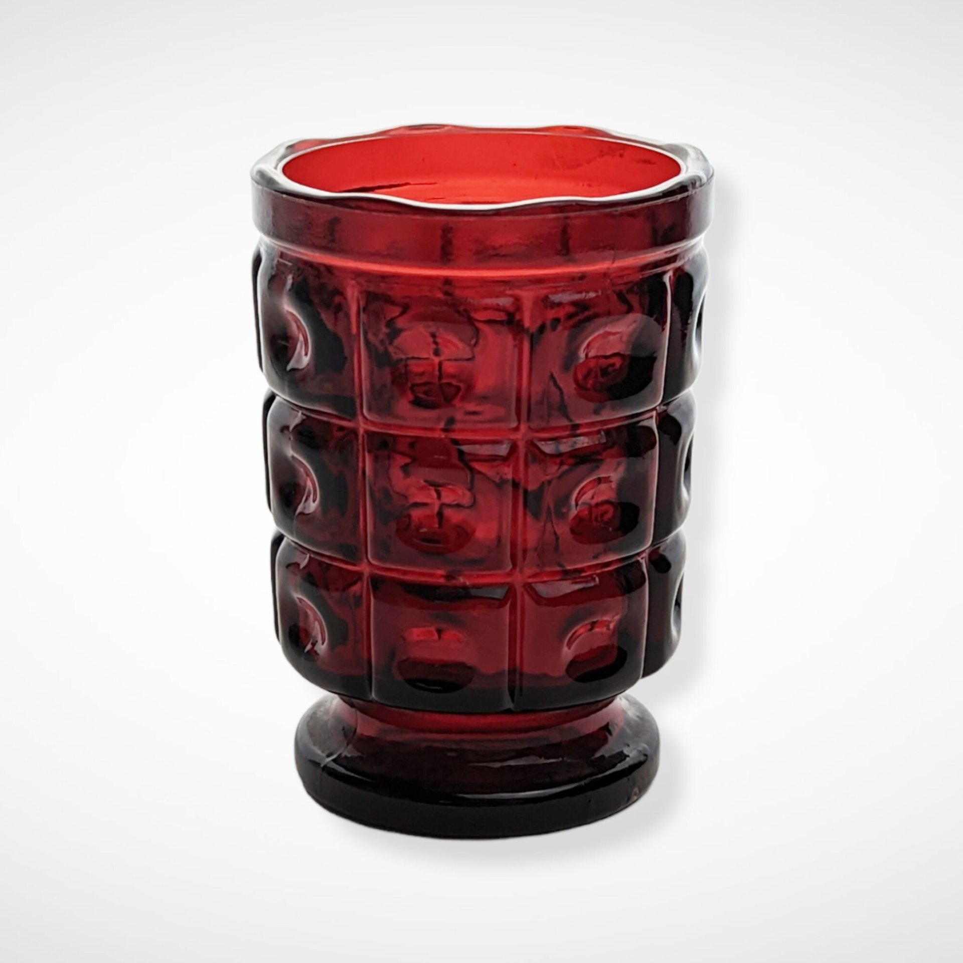 Set of 4 Ruby Red Vintage Candle Holder/Toothpick Holders