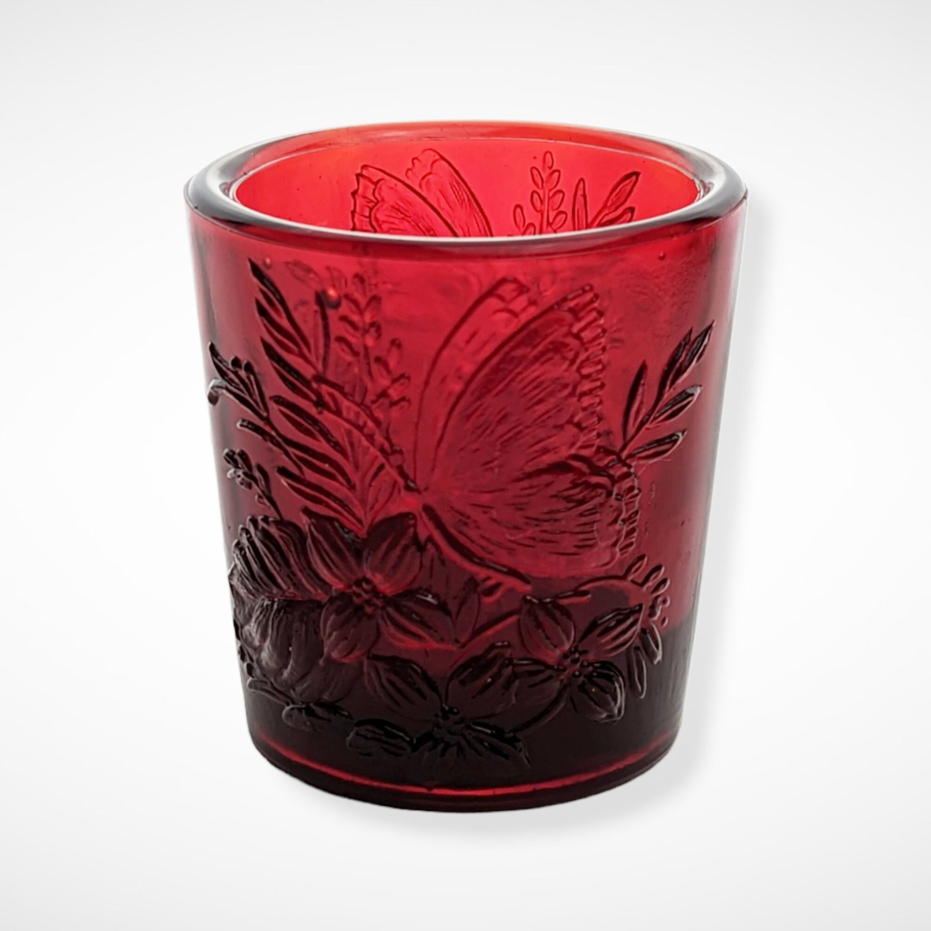 Set of 4 Ruby Red Vintage Candle Holder/Toothpick Holders