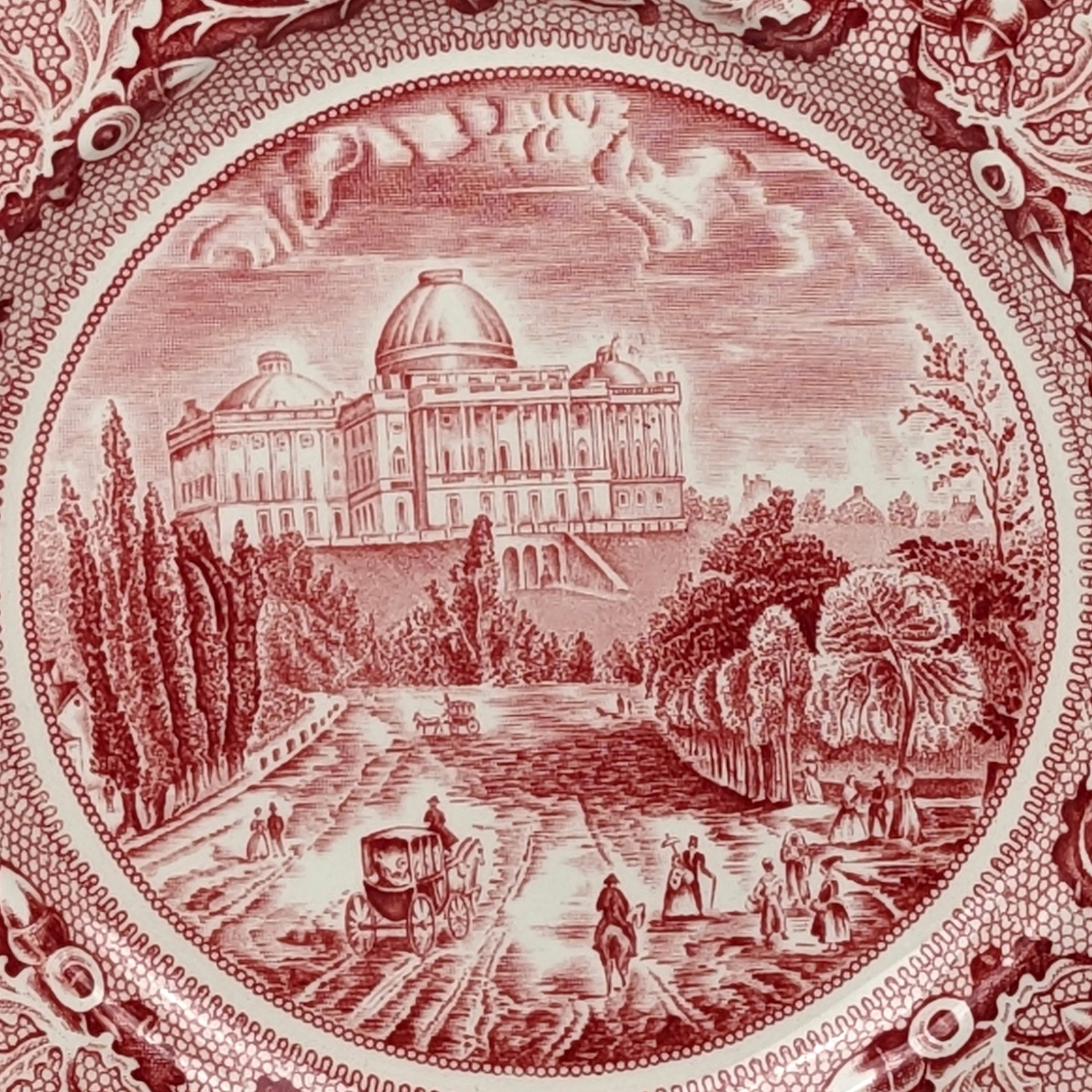Johnson Bros Historic America The Capitol Square Pink and White Salad Plate