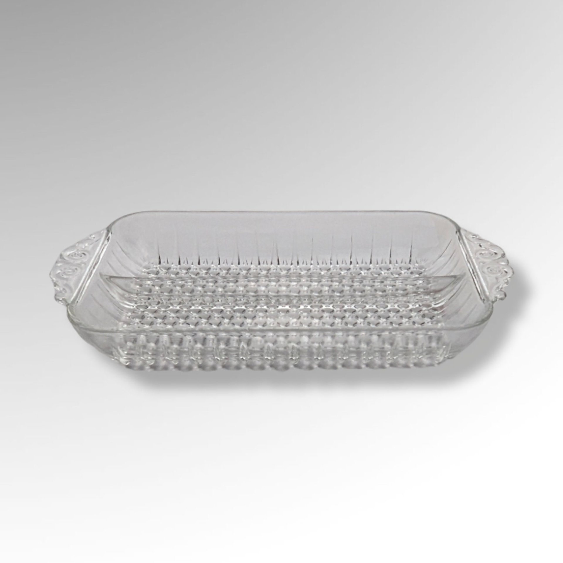 Anchor Hocking Clear Rectangular Divided Relish Dish
