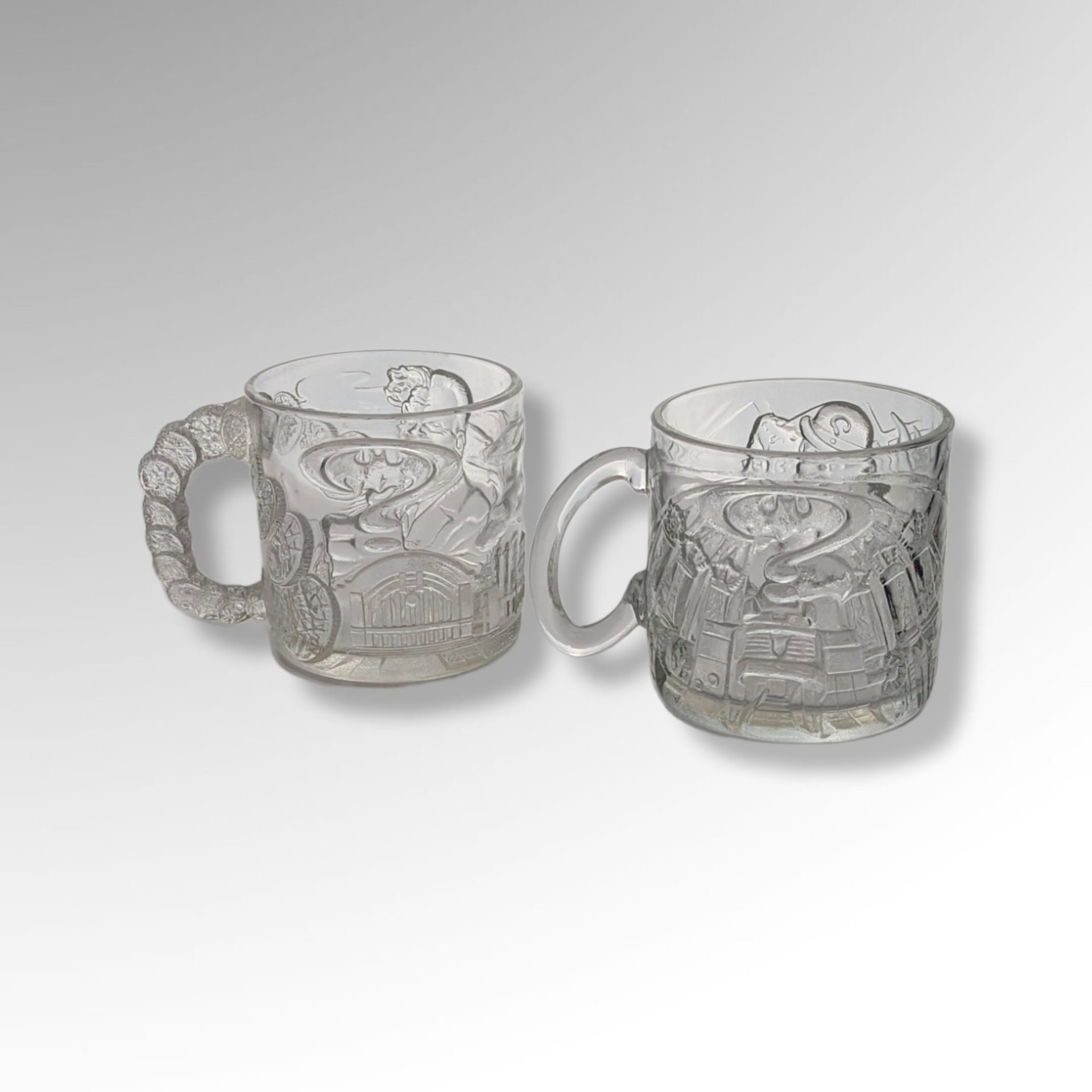 Set of 2 1995 McDonalds Batman Forever Handled Cups