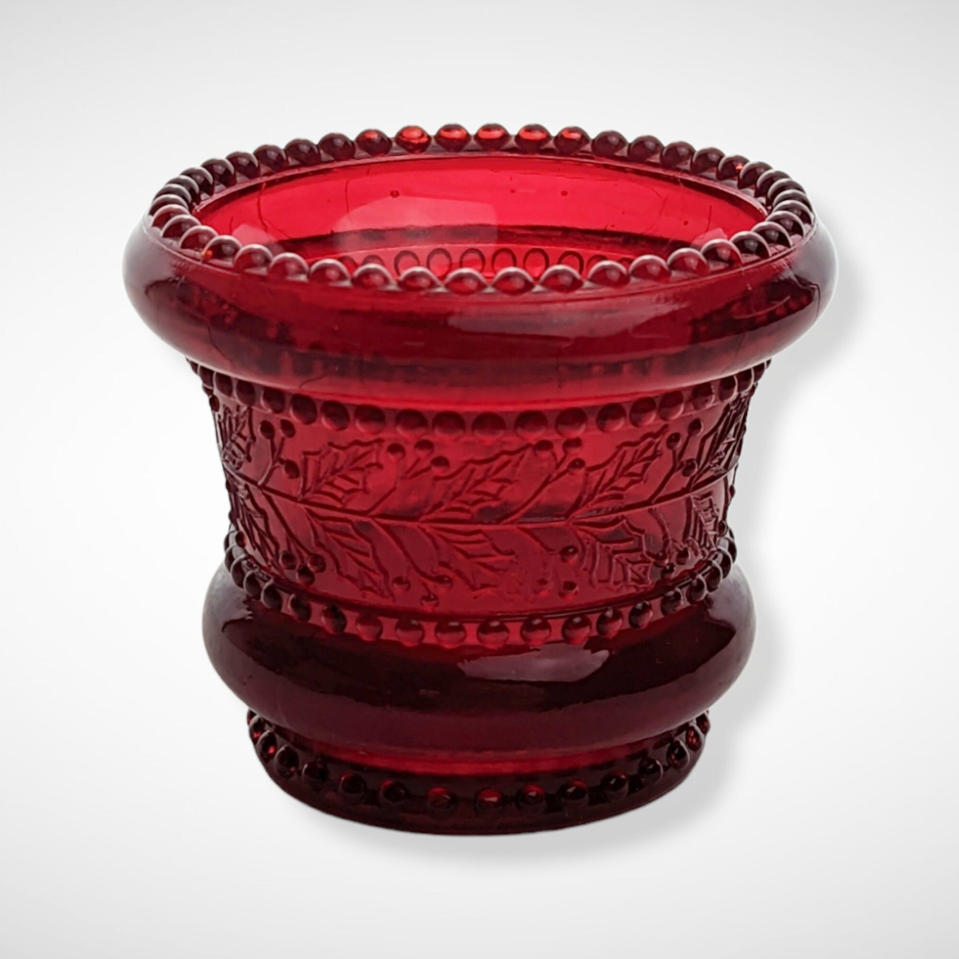 Set of 4 Ruby Red Vintage Candle Holder/Toothpick Holders