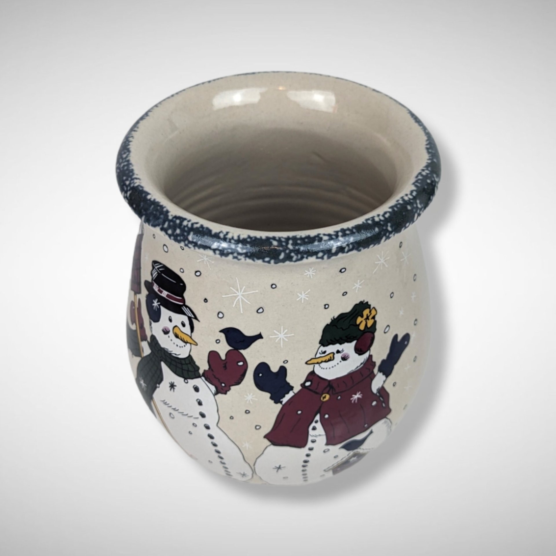 2000 Home and Garden Snowman Ceramic Utensil Holder