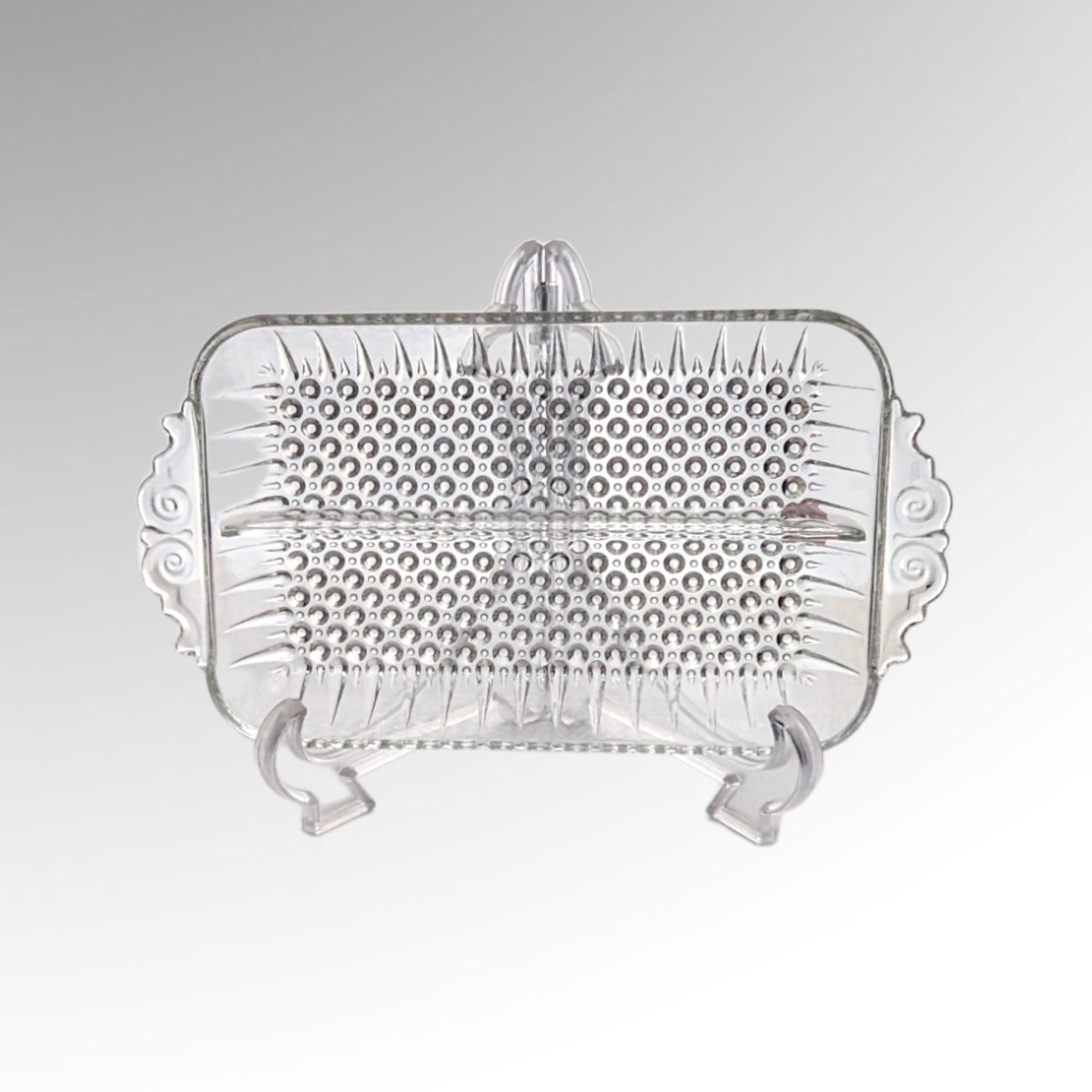 Anchor Hocking Clear Rectangular Divided Relish Dish