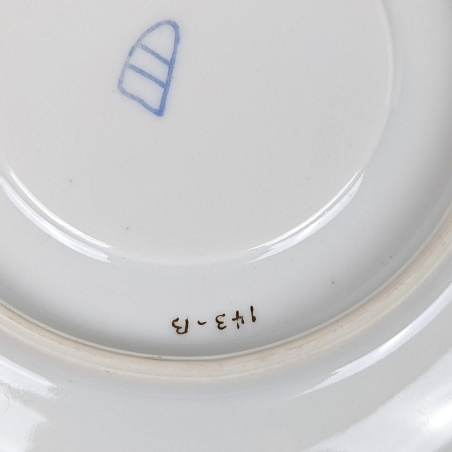 Vintage Purple Cup and Saucer with Portrait of Lady