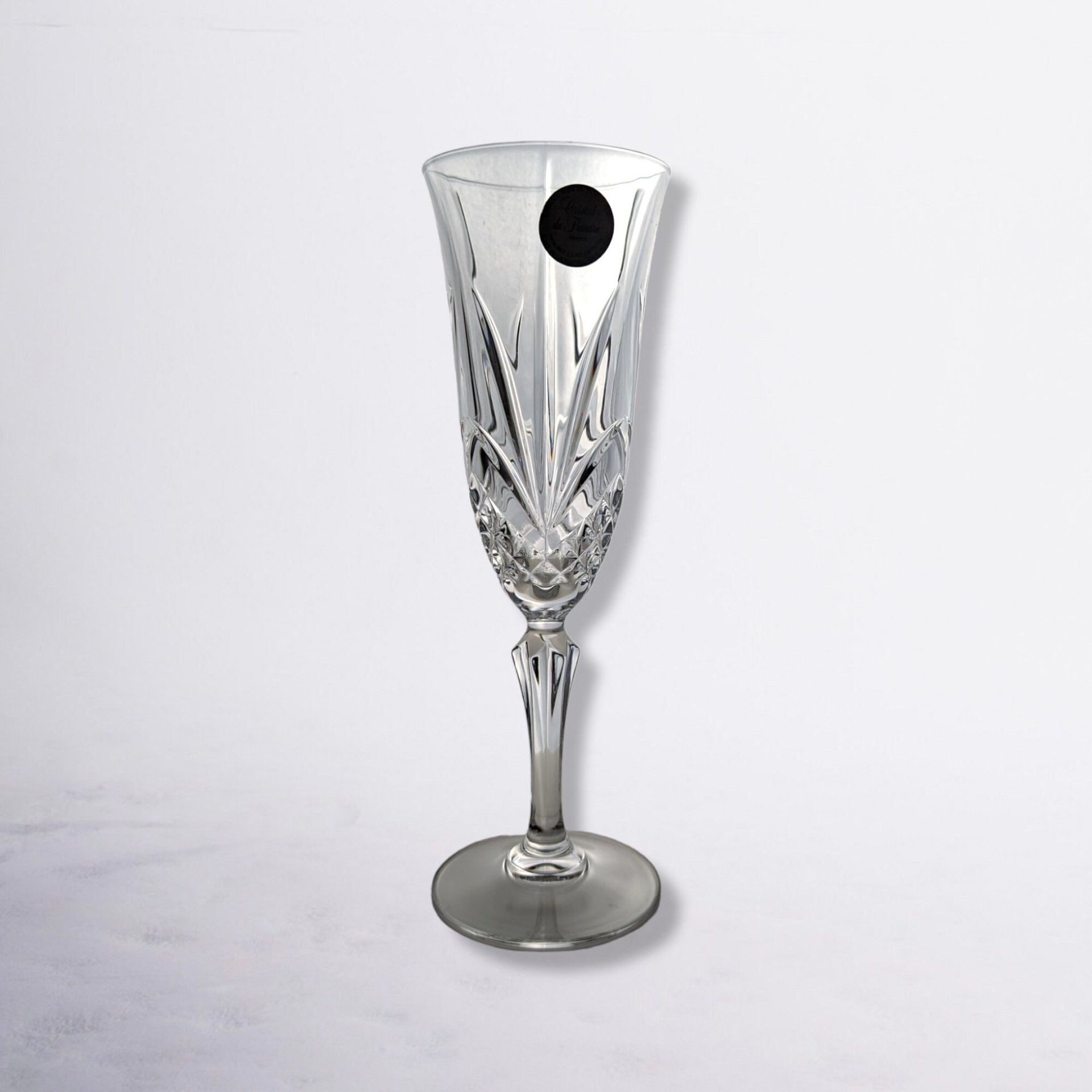 Set of 4 Salzburg Cristal de Flandre Fluted Champagne Glasses