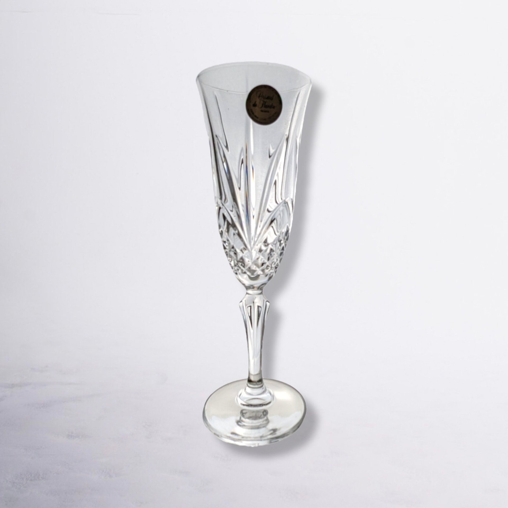 Set of 4 Salzburg Cristal de Flandre Fluted Champagne Glasses