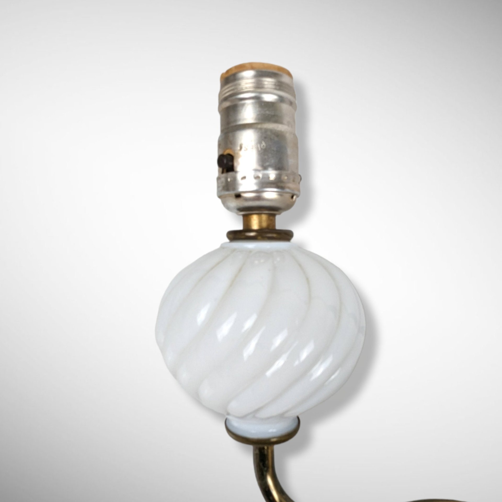 Vintage Swirl Milk Glass Electric Sconce