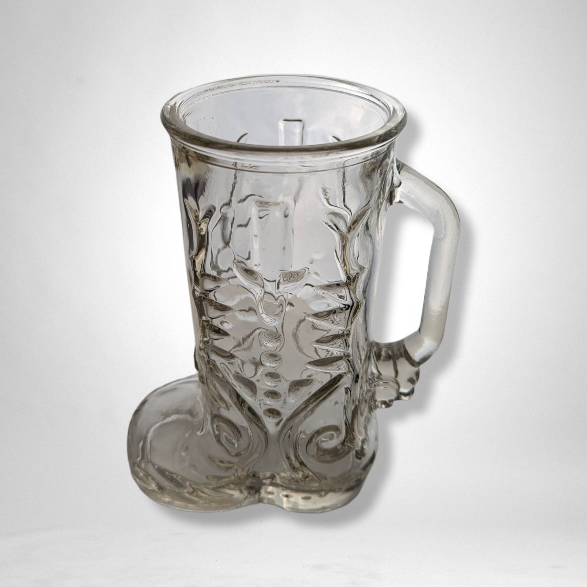 Clear Glass Boot Mug/Stein with Handle