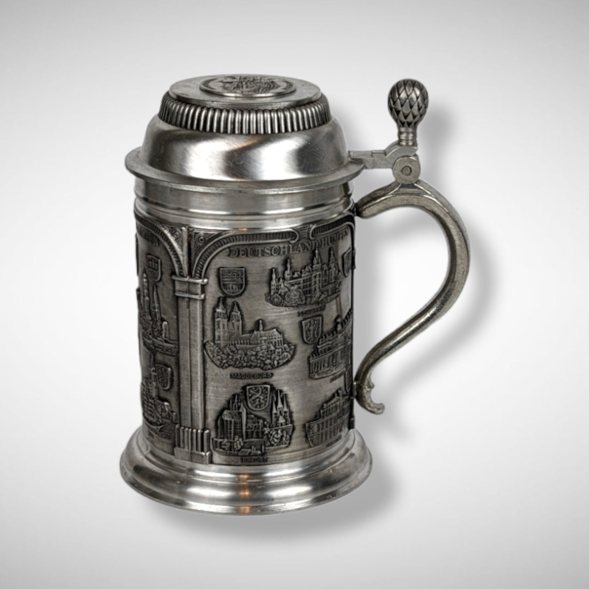 Zinn Becker Suttgart Pewter Lidded Stain