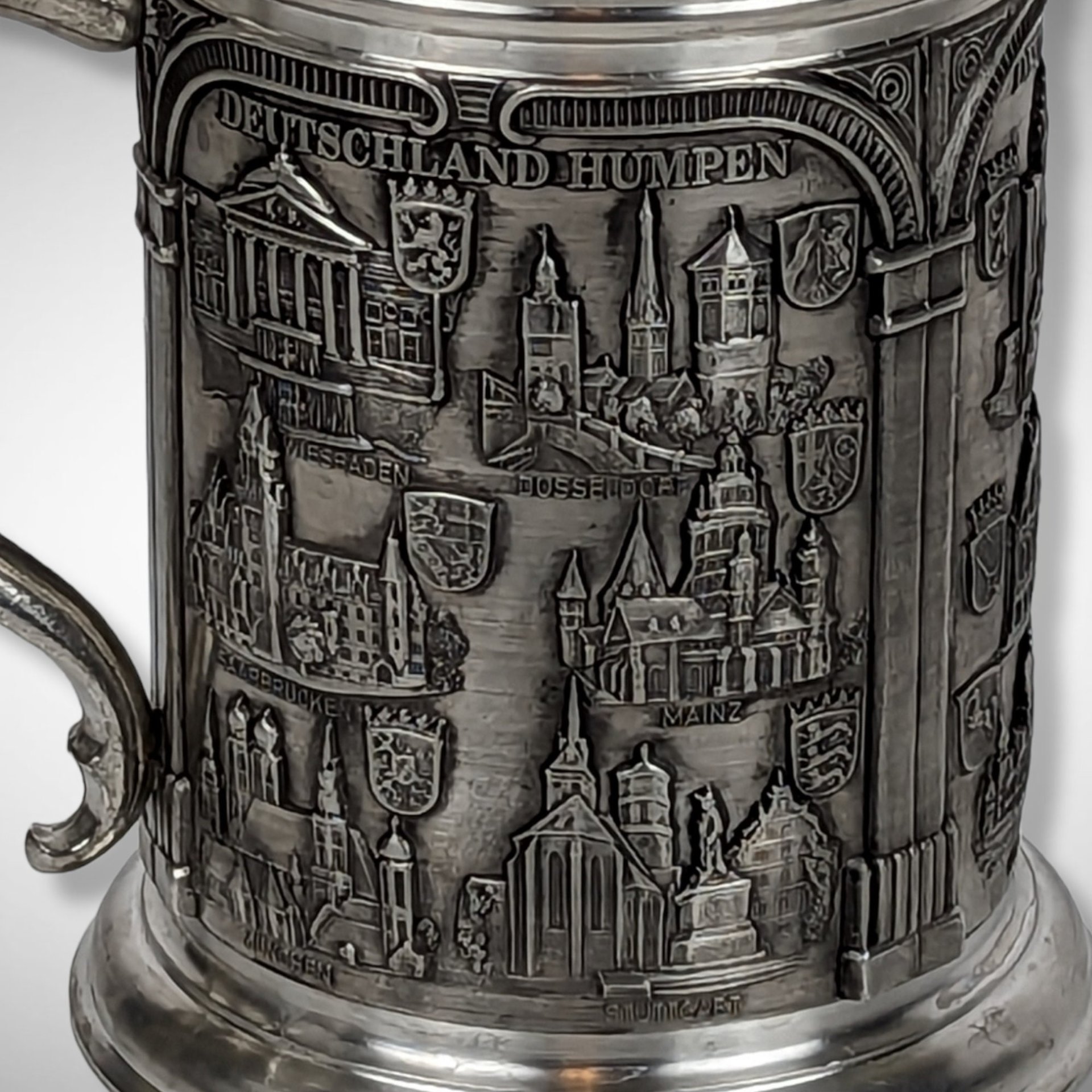 Zinn Becker Suttgart Pewter Lidded Stain